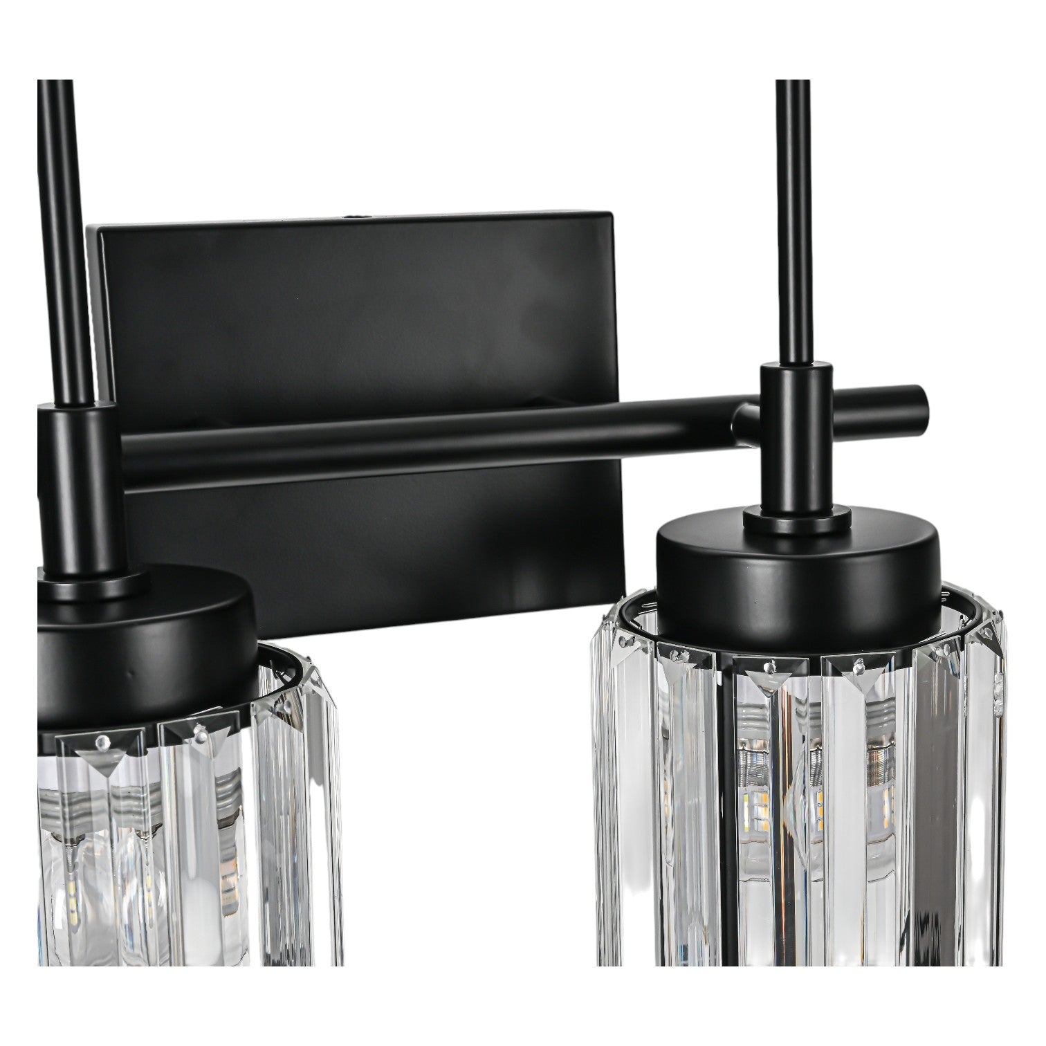 Glowlings 1/2/3/4/5-Light Modern Black/Gold Dimmable Round Crystal Bathroom Vanity Light