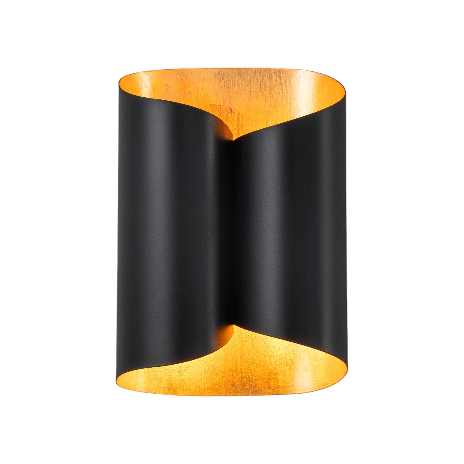 Glowlings 2-Light Modern 11"High Black Gold Leaf Indoor Wall Sconce