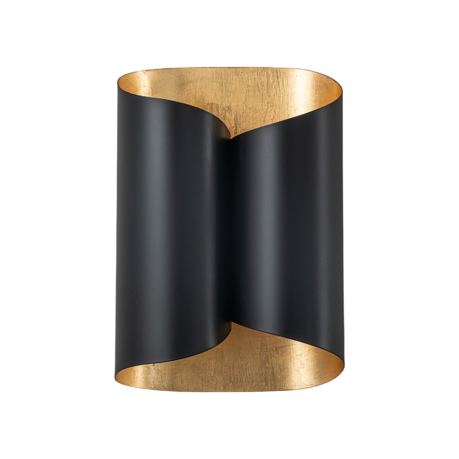 Glowlings 2-Light Modern 11"High Black Gold Leaf Indoor Wall Sconce