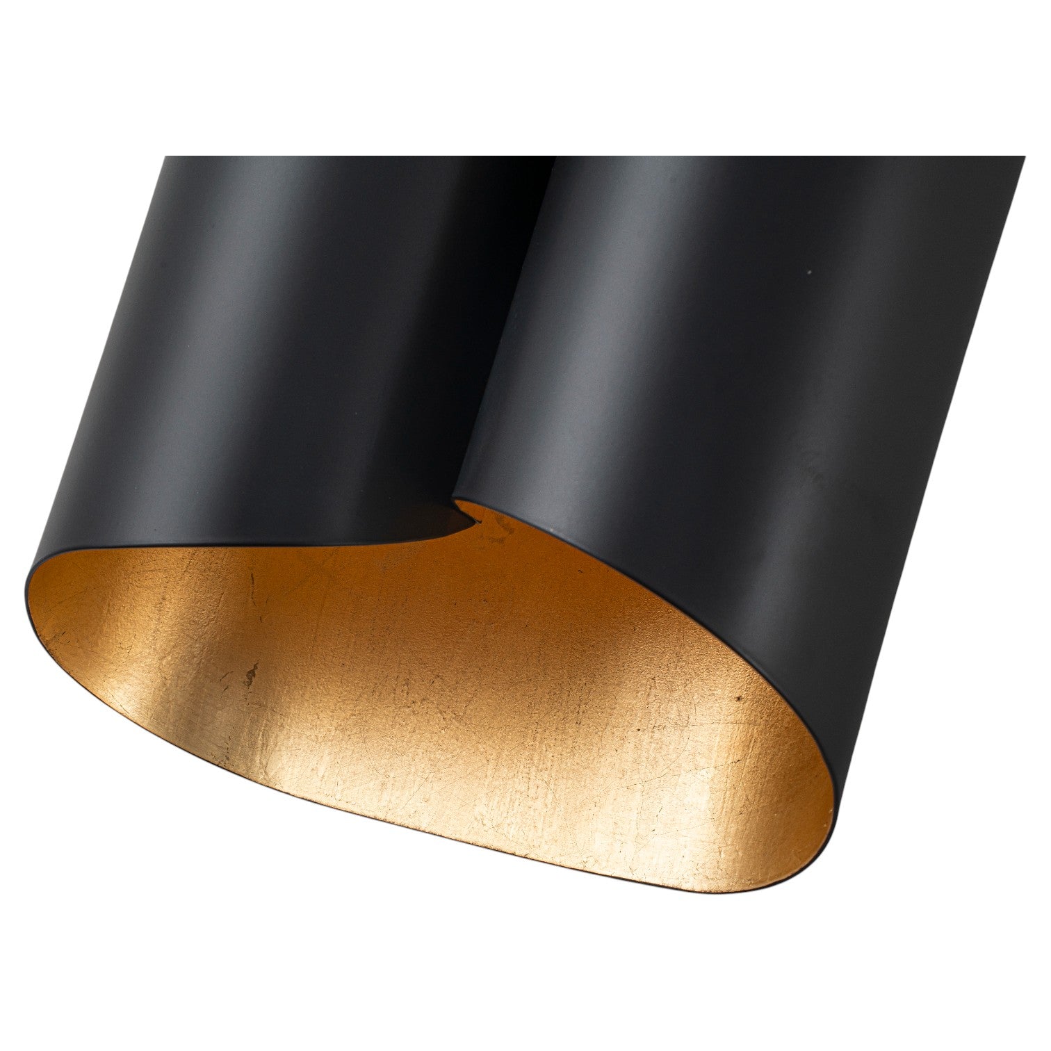 Glowlings 2-Light Modern 11"High Black Gold Leaf Indoor Wall Sconce