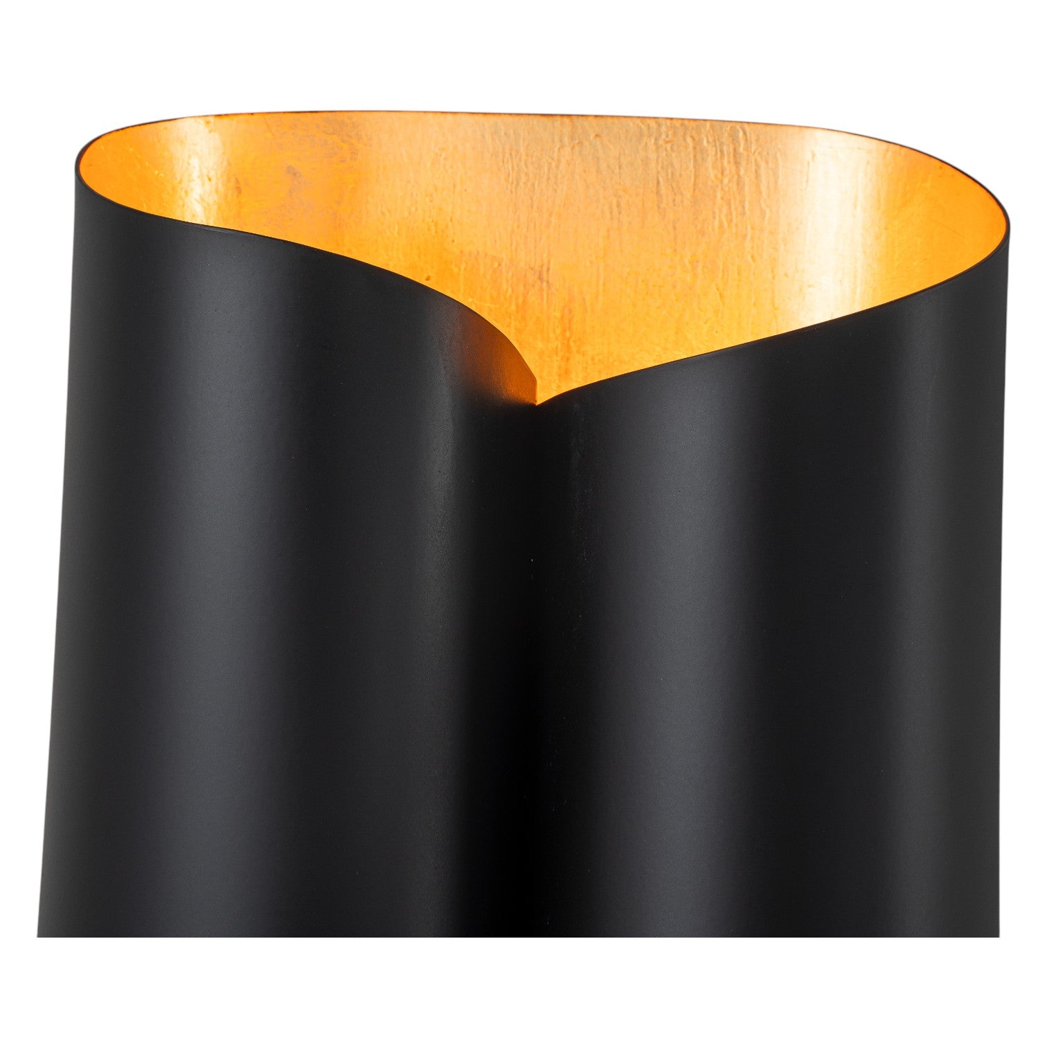 Glowlings 2-Light Modern 11"High Black Gold Leaf Indoor Wall Sconce