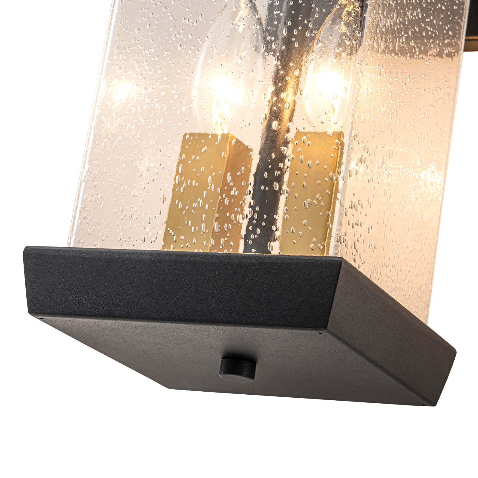 Glowlings 2-Light Modern 16"High Lantern Seeded Glass Candle Style Outdoor Wall Sconce