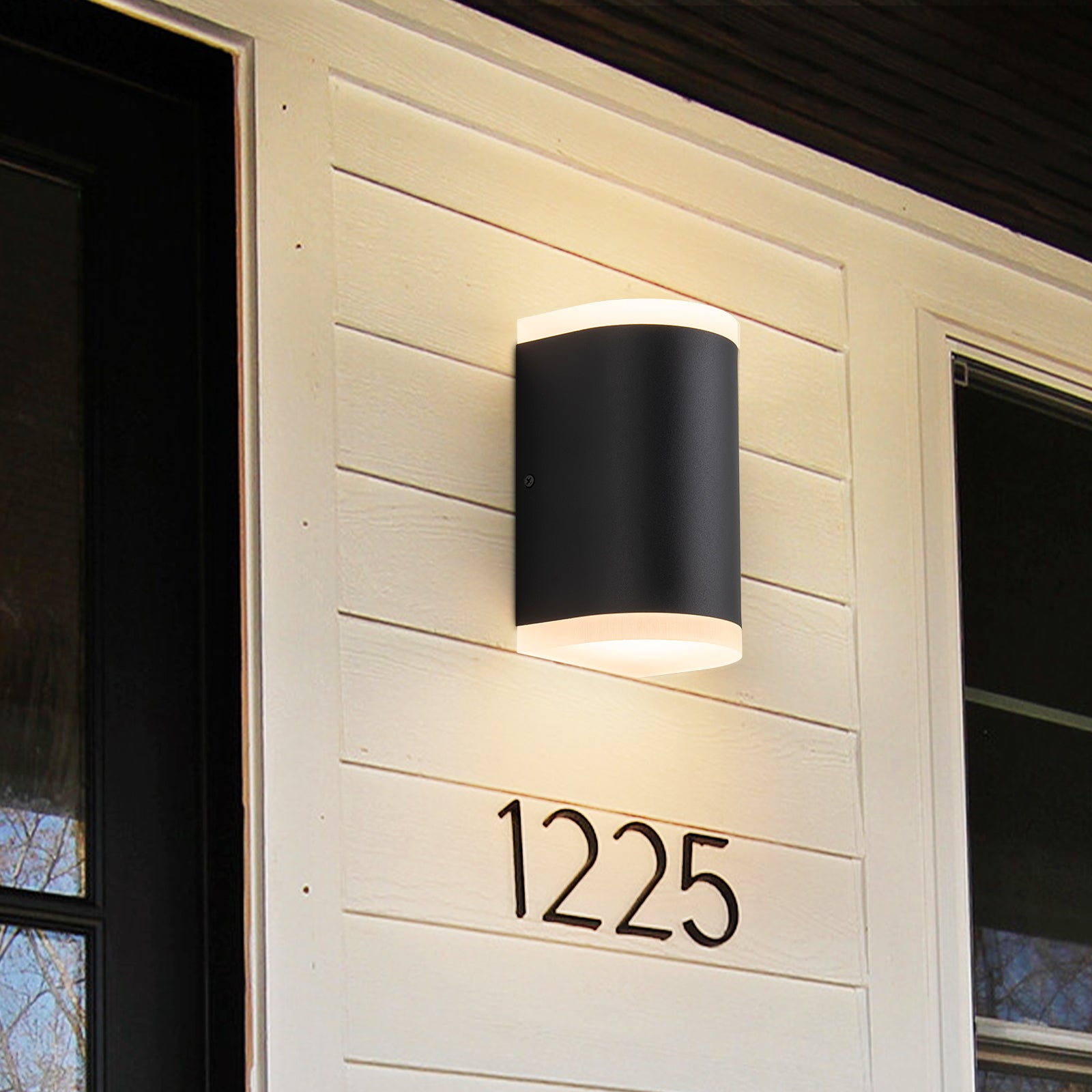Glowlings 2-Light Modern 7"High IP54 Black LED Outdoor Wall Sconce