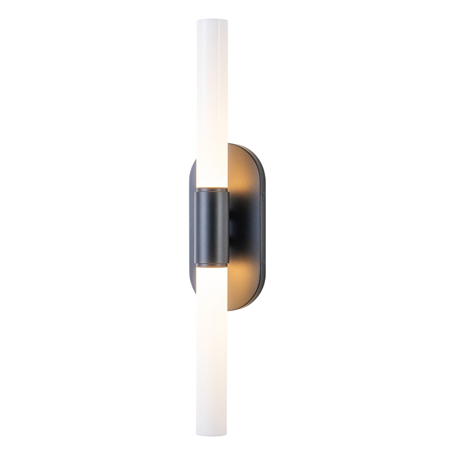 Glowlings 2-Light Modern Black Opal Glass Cylinder LED Wall Sconce