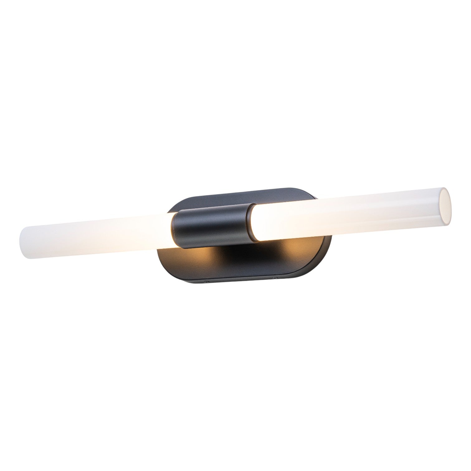 Glowlings 2-Light Modern Black Opal Glass Cylinder LED Wall Sconce