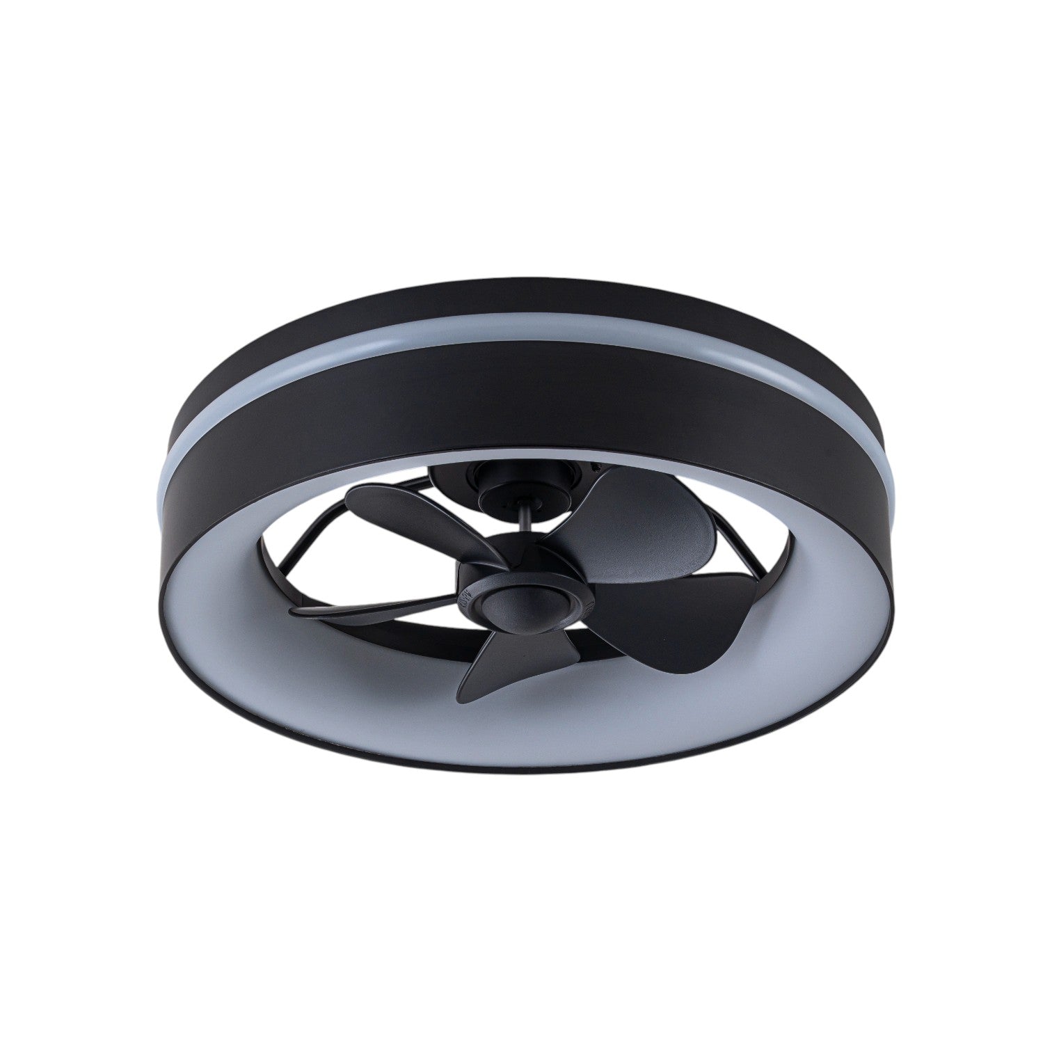 Glowlings 2-Light Modern Black Round RGB Smart LED 3CCT Dimmable Ceiling Fan with Light