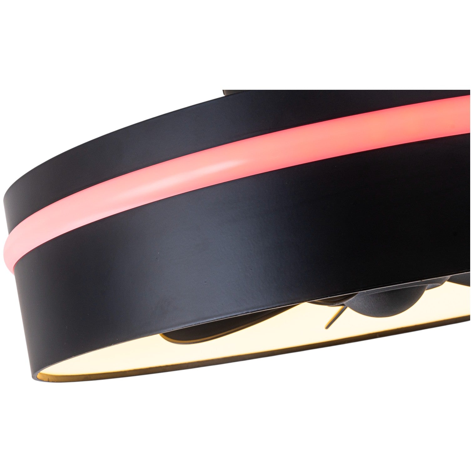 Glowlings 2-Light Modern Black Round RGB Smart LED 3CCT Dimmable Ceiling Fan with Light