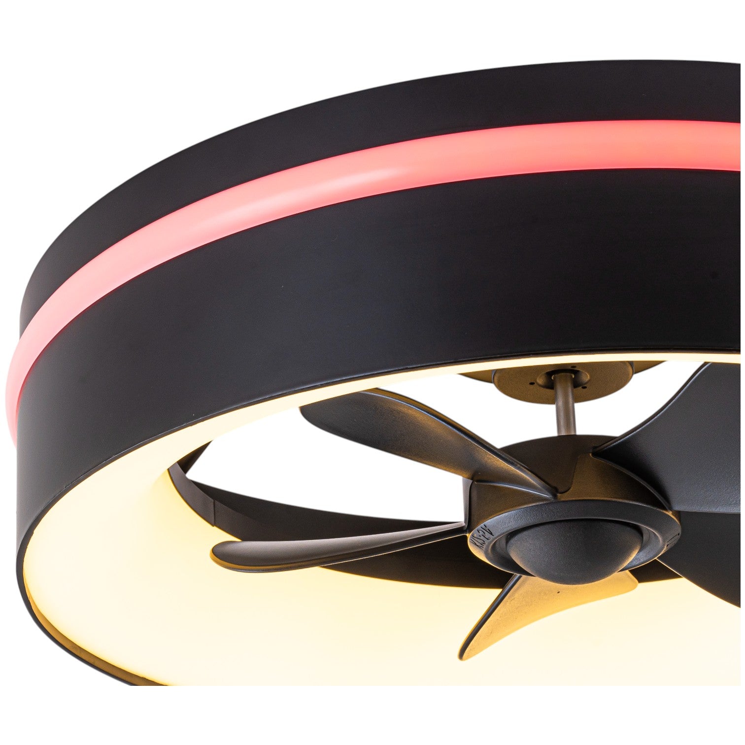 Glowlings 2-Light Modern Black Round RGB Smart LED 3CCT Dimmable Ceiling Fan with Light