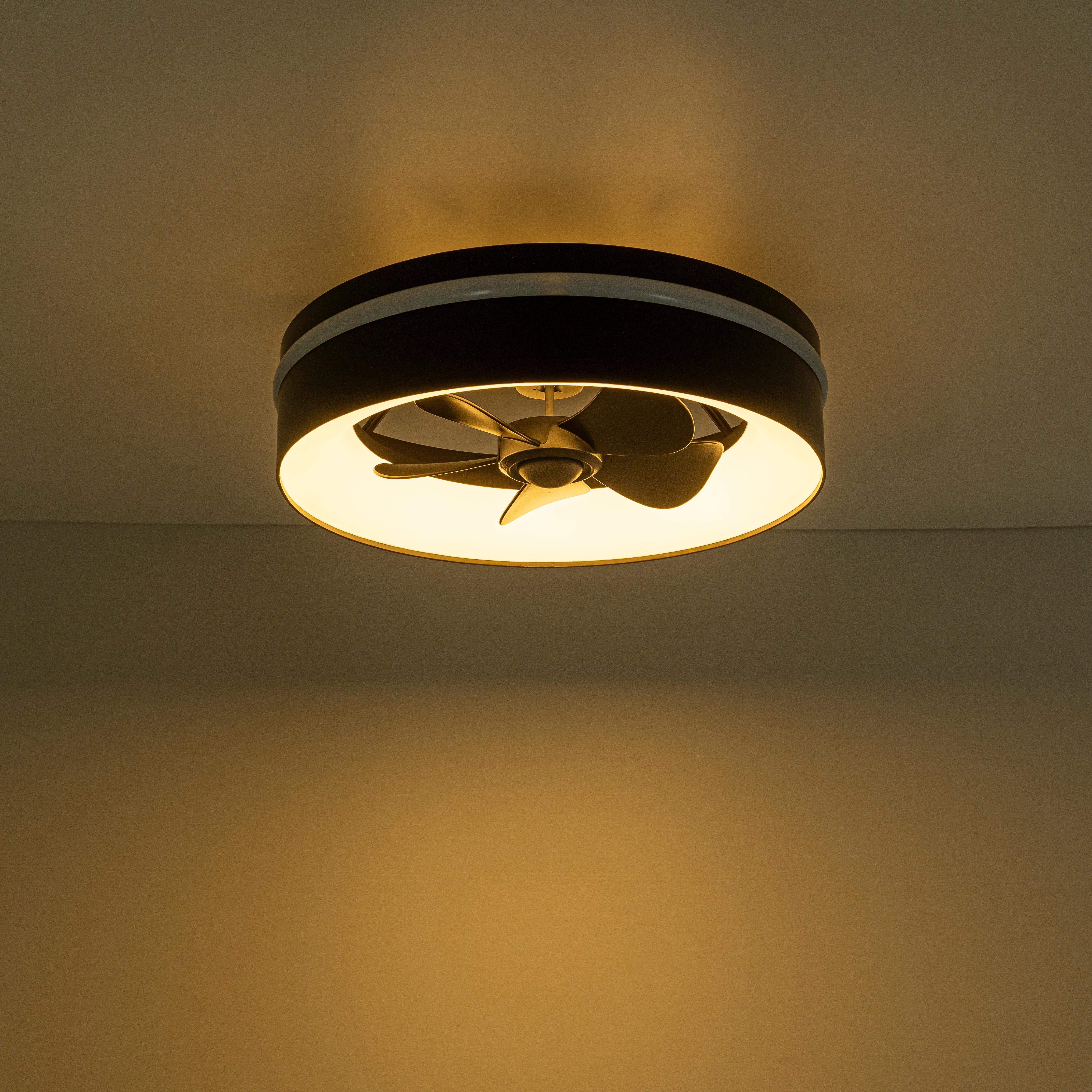 Glowlings 2-Light Modern Black Round RGB Smart LED 3CCT Dimmable Ceiling Fan with Light