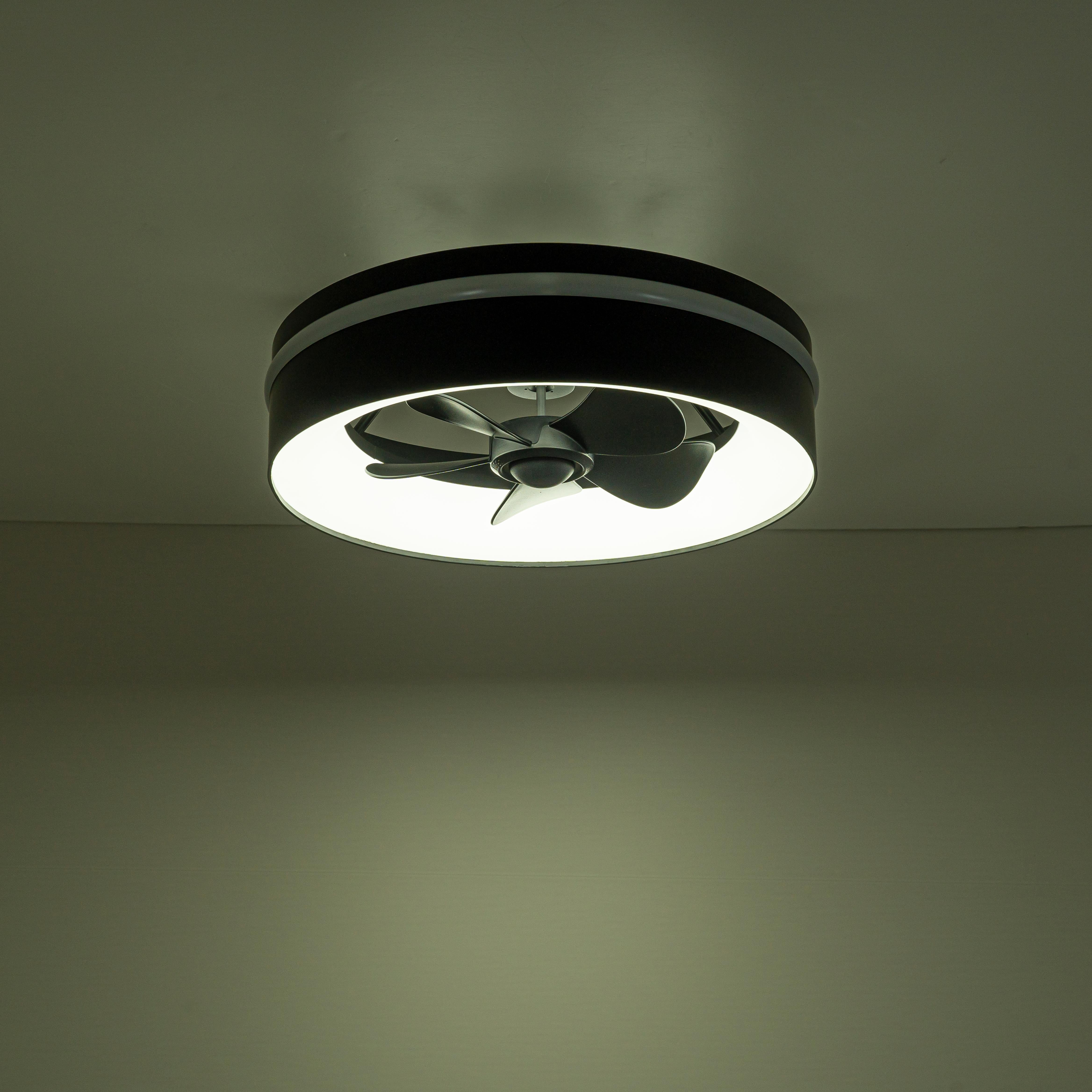 Glowlings 2-Light Modern Black Round RGB Smart LED 3CCT Dimmable Ceiling Fan with Light