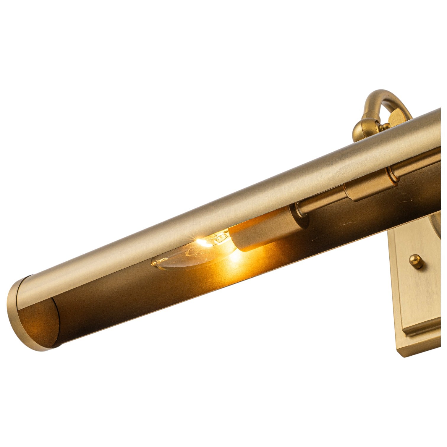 Glowlings 2-Light Modern Brass Linear Picture Light Wall Sconce for Artwork & Gallery Display, Mid-Century Antique Gold Vanity Light