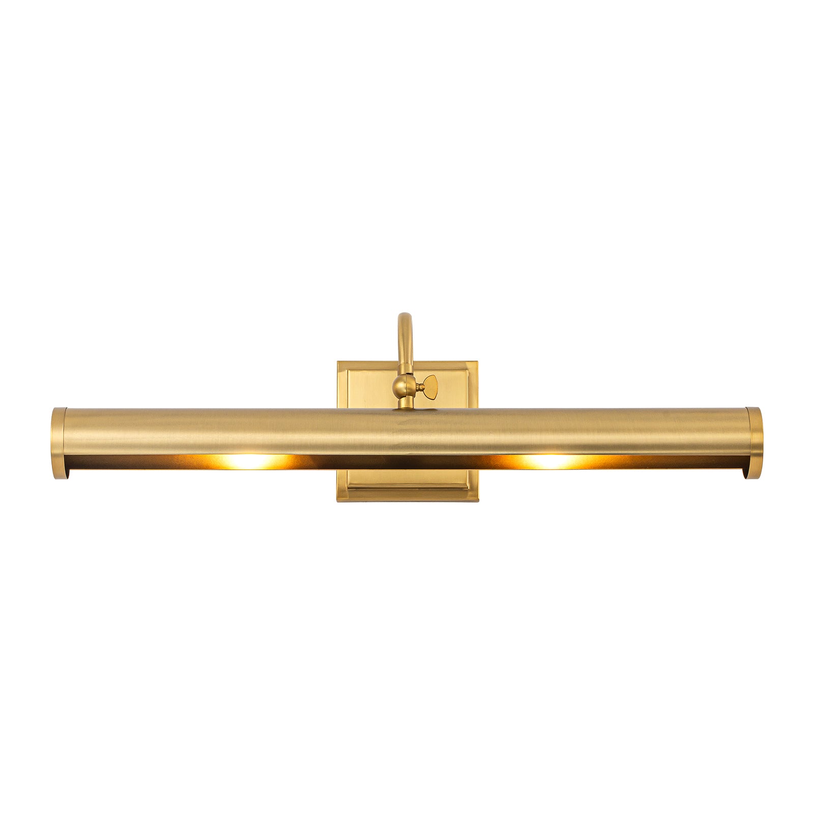 Glowlings 2-Light Modern Brass Linear Picture Light Wall Sconce for Artwork & Gallery Display, Mid-Century Antique Gold Vanity Light