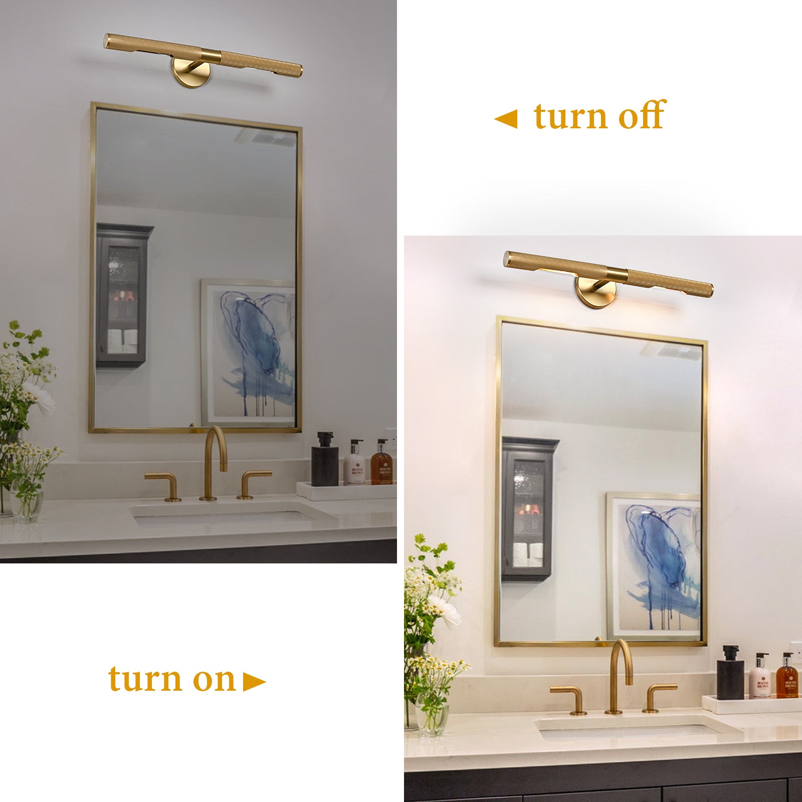 Glowlings 2-Light Modern 24"Wide Antique Burnished Brass Linear Picture Light Wall Sconce
