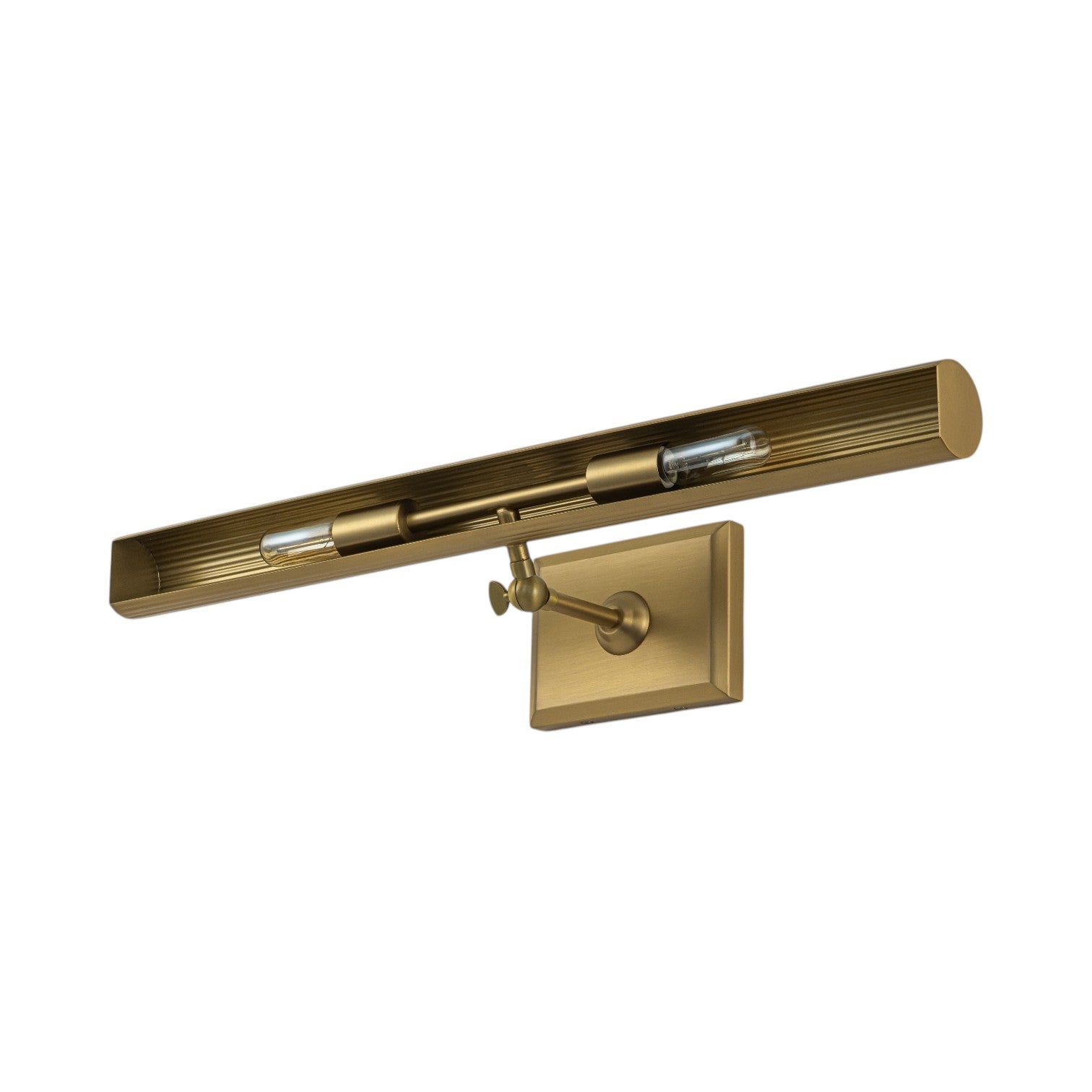 Glowlings 2-Light Modern Brushed Brass Fluted Slim Linear Picture Light Picture Frame Wall Sconce