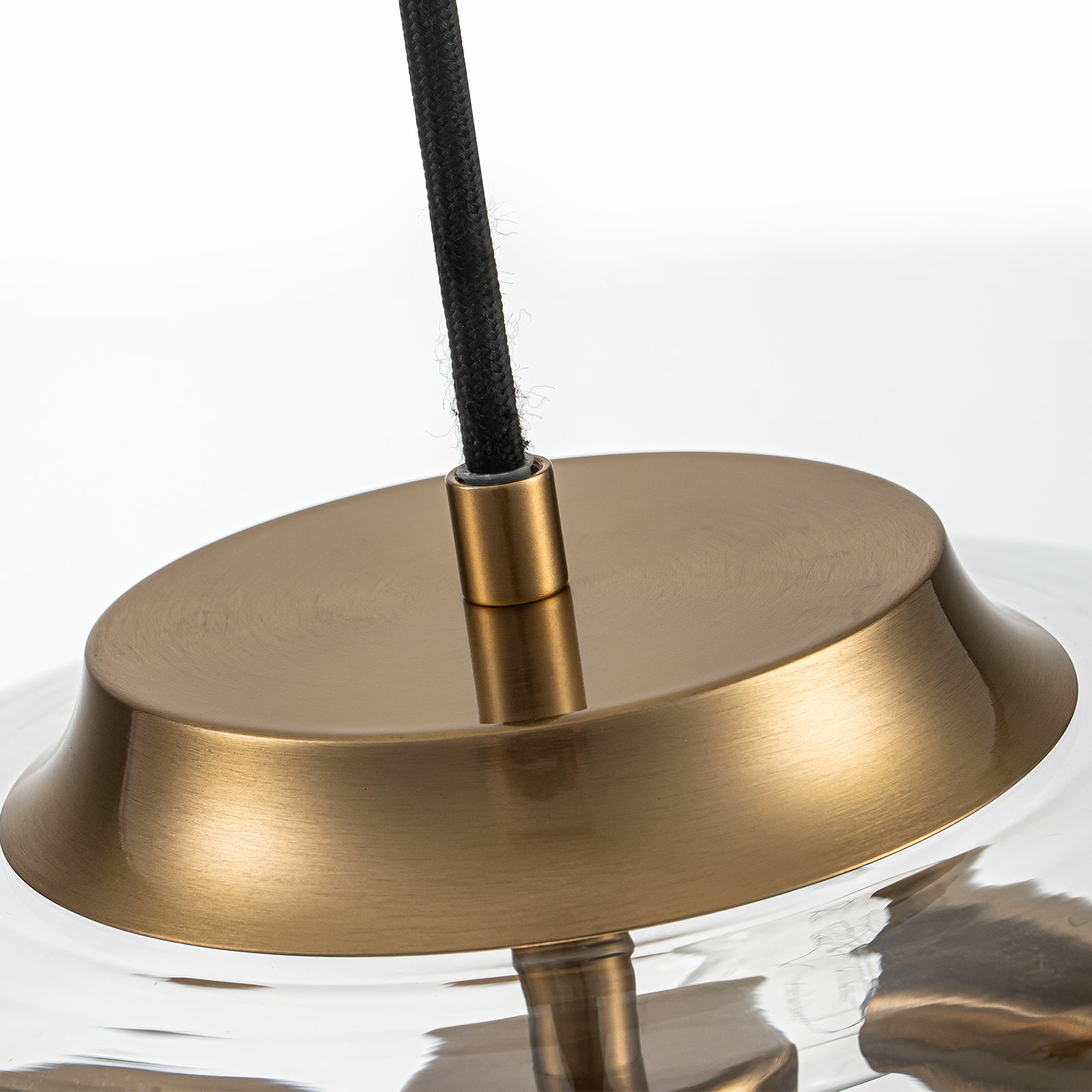 Glowlings 2-Light Modern 11"Wide Brass Clear Glass Dome Pendant Light Island Light