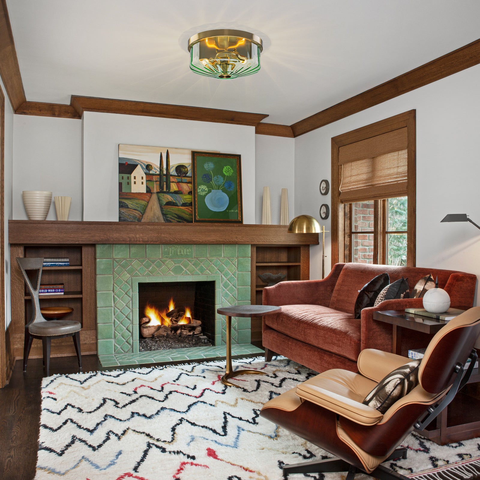 Glowlings 2-Light Modern Clear Ribbed Glass Drum Shade Flush Mount Ceiling Light