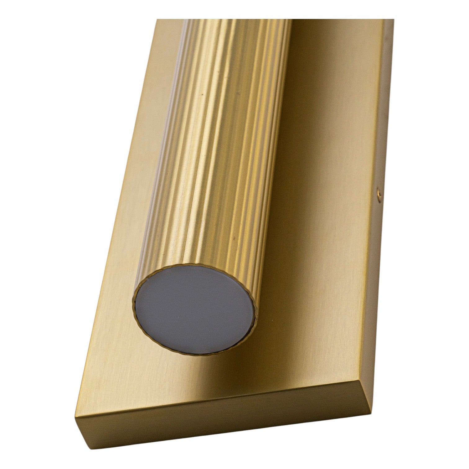 Glowlings 2-Light Modern 18"High Fluted Brushed Brass Cylinder LED Wall Sconce