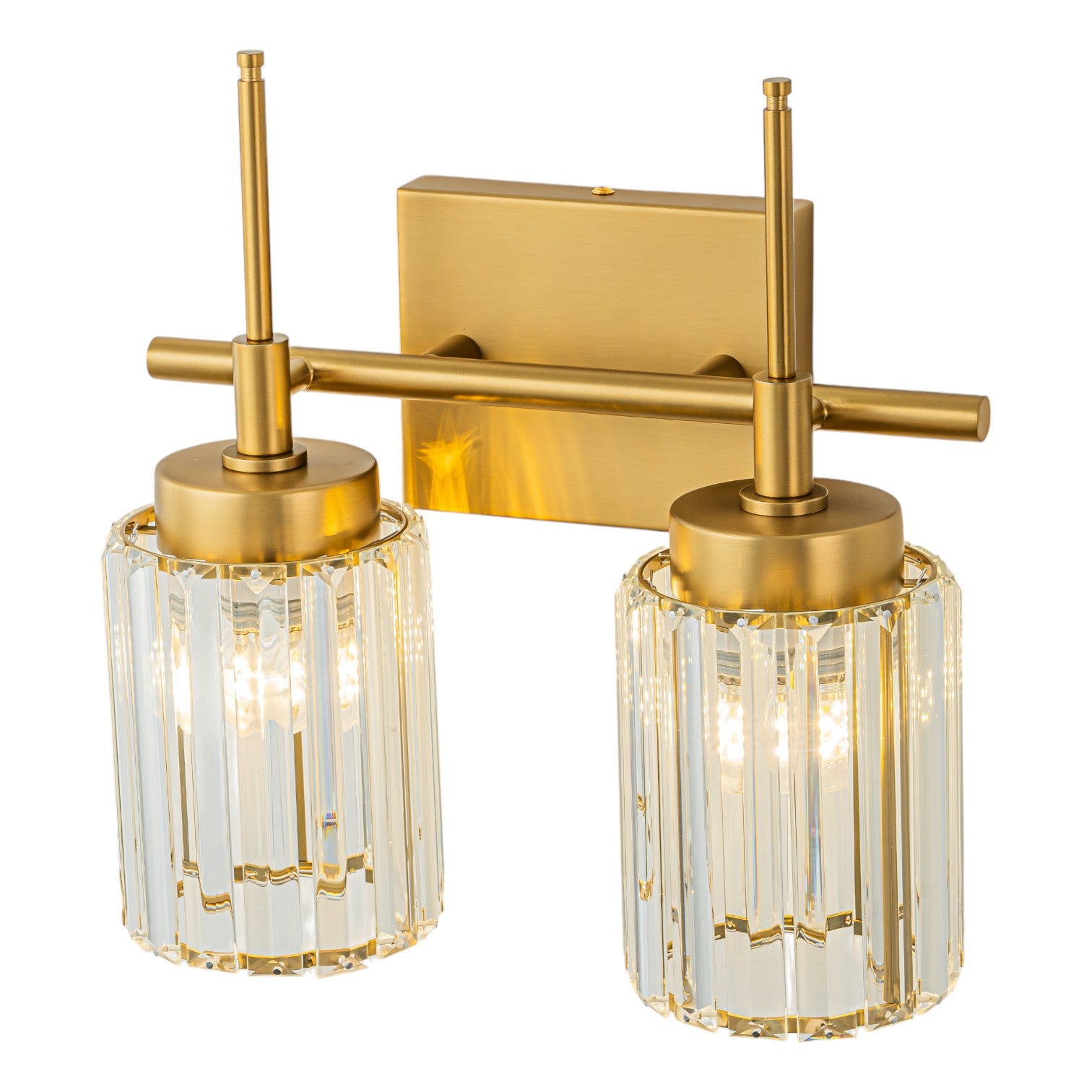 Glowlings 1/2/3/4/5-Light Modern Black/Gold Dimmable Round Crystal Bathroom Vanity Light