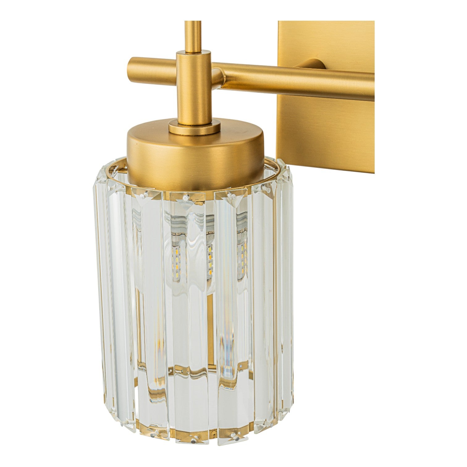 Glowlings 1/2/3/4/5-Light Modern Black/Gold Dimmable Round Crystal Bathroom Vanity Light