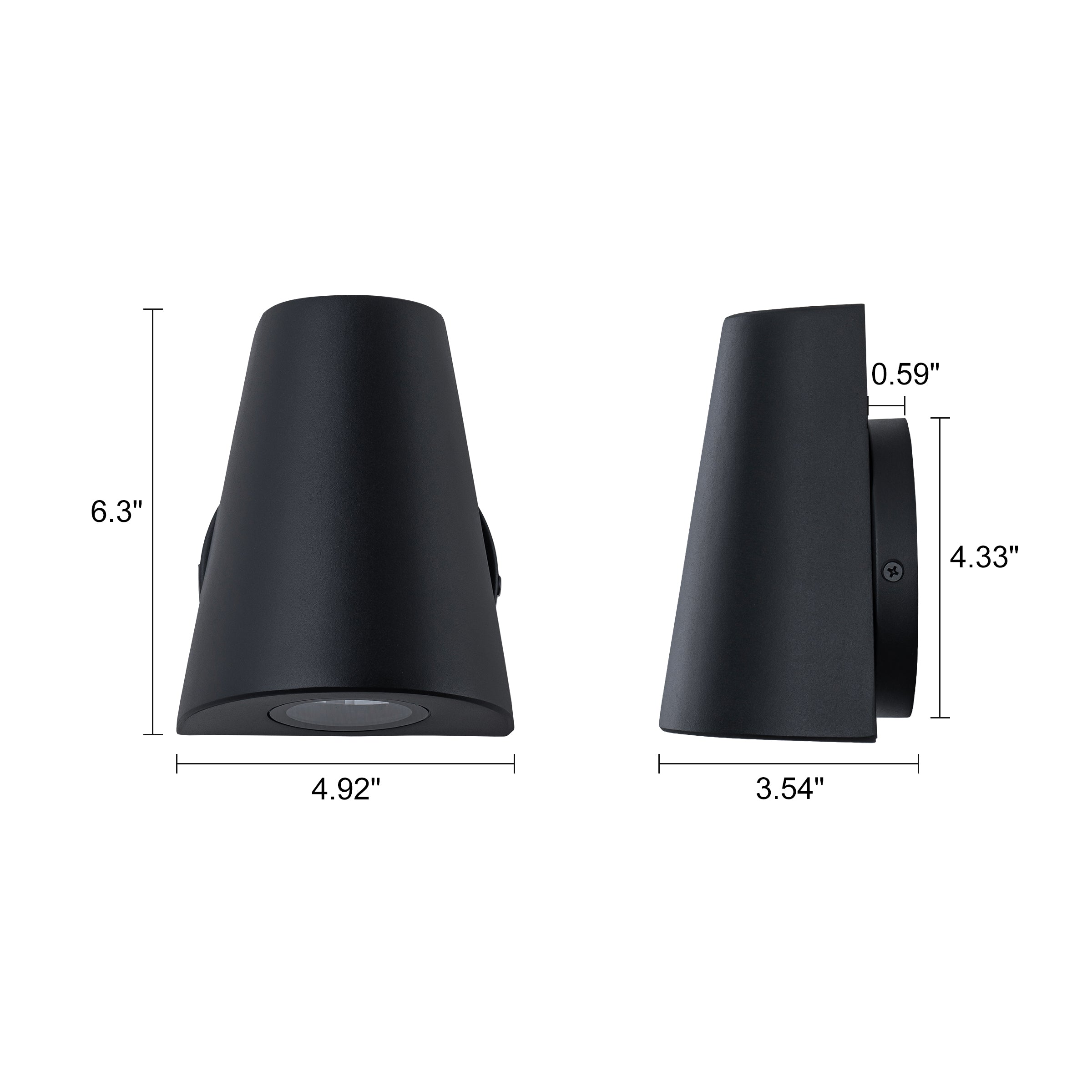 Glowlings 2-Light Modern IP54 Matte Black Up/Down LED Outdoor Wall Sconce