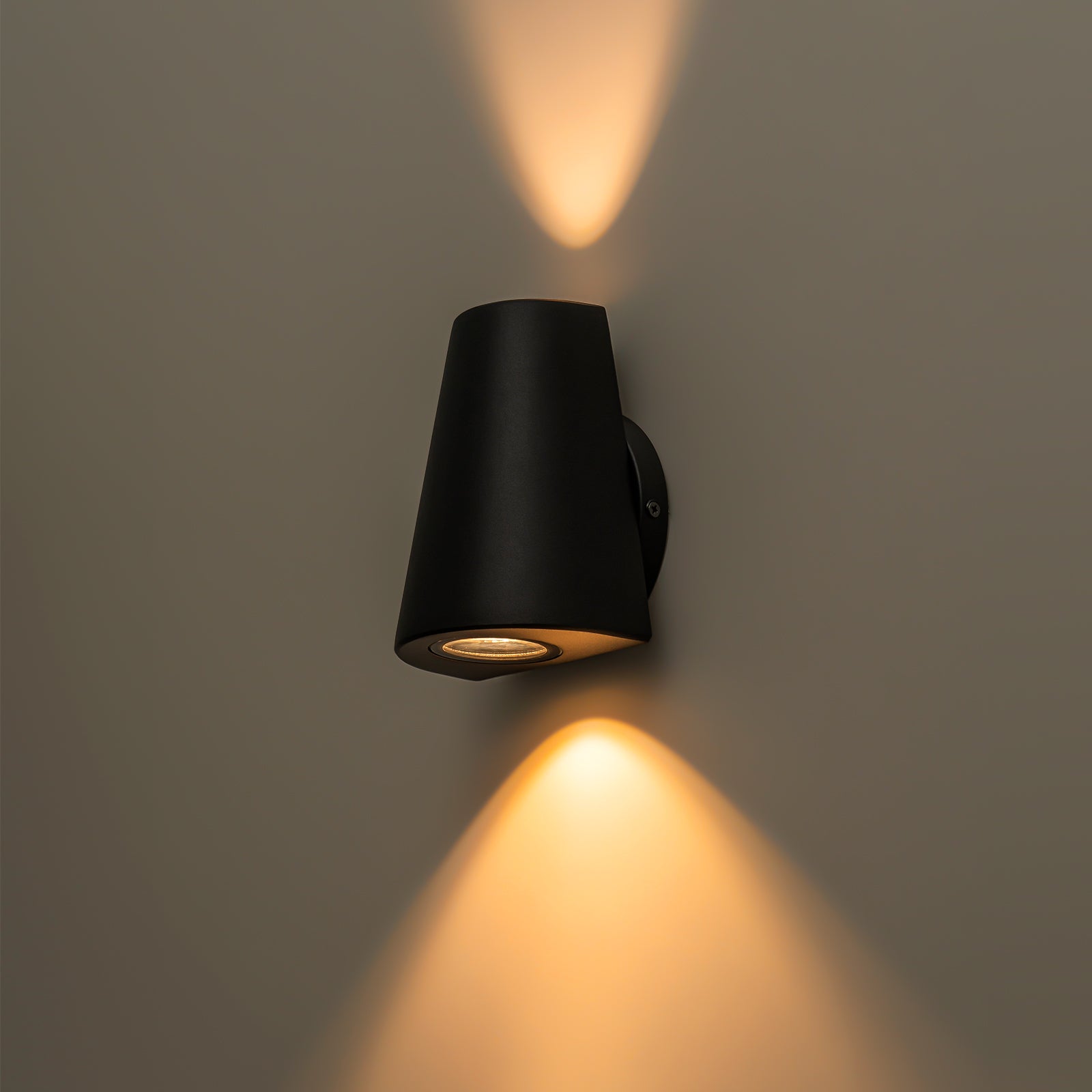 Glowlings 2-Light Modern IP54 Matte Black Up/Down LED Outdoor Wall Sconce