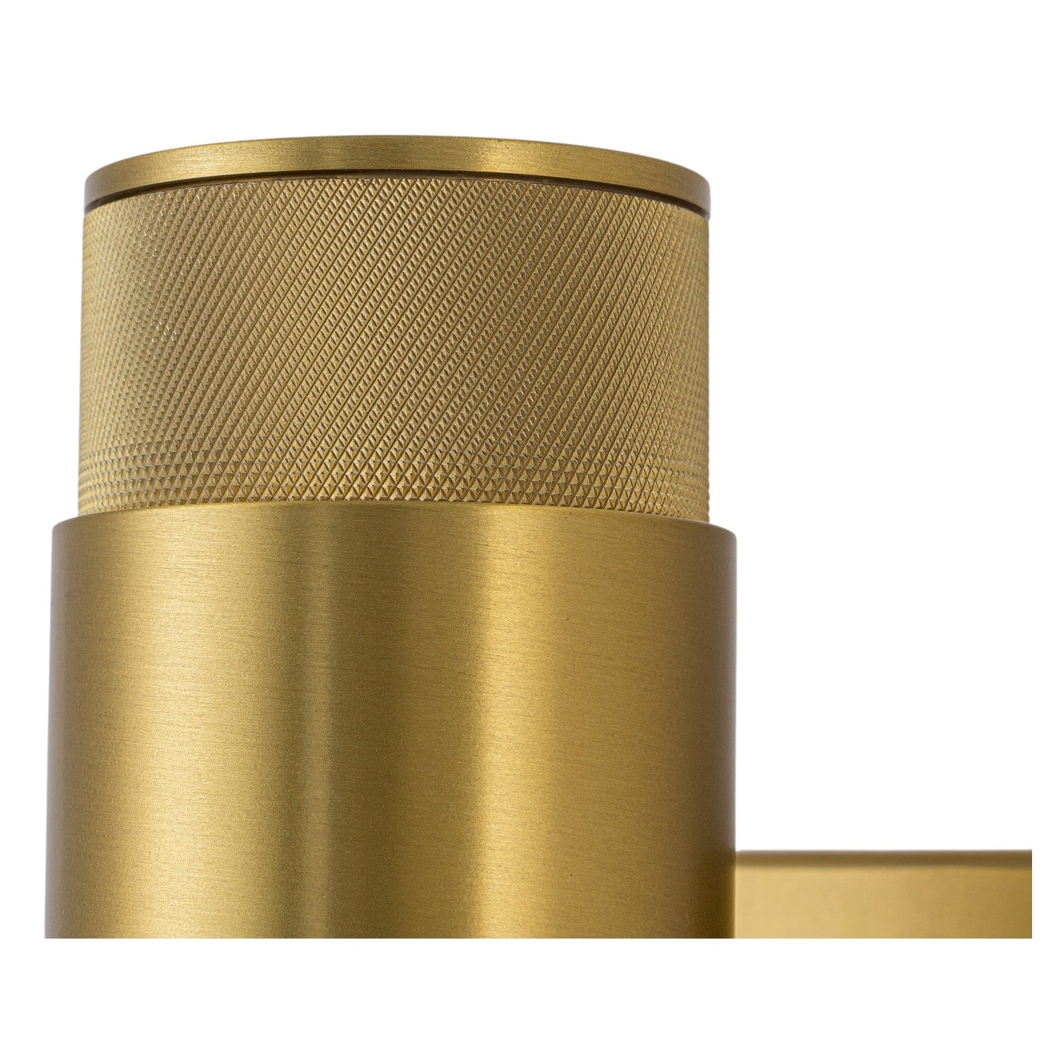 Glowlings 2-Light Modern 9"High Knurled Brass Up & Down Cylinder LED Outdoor Wall Sconce Porch Light