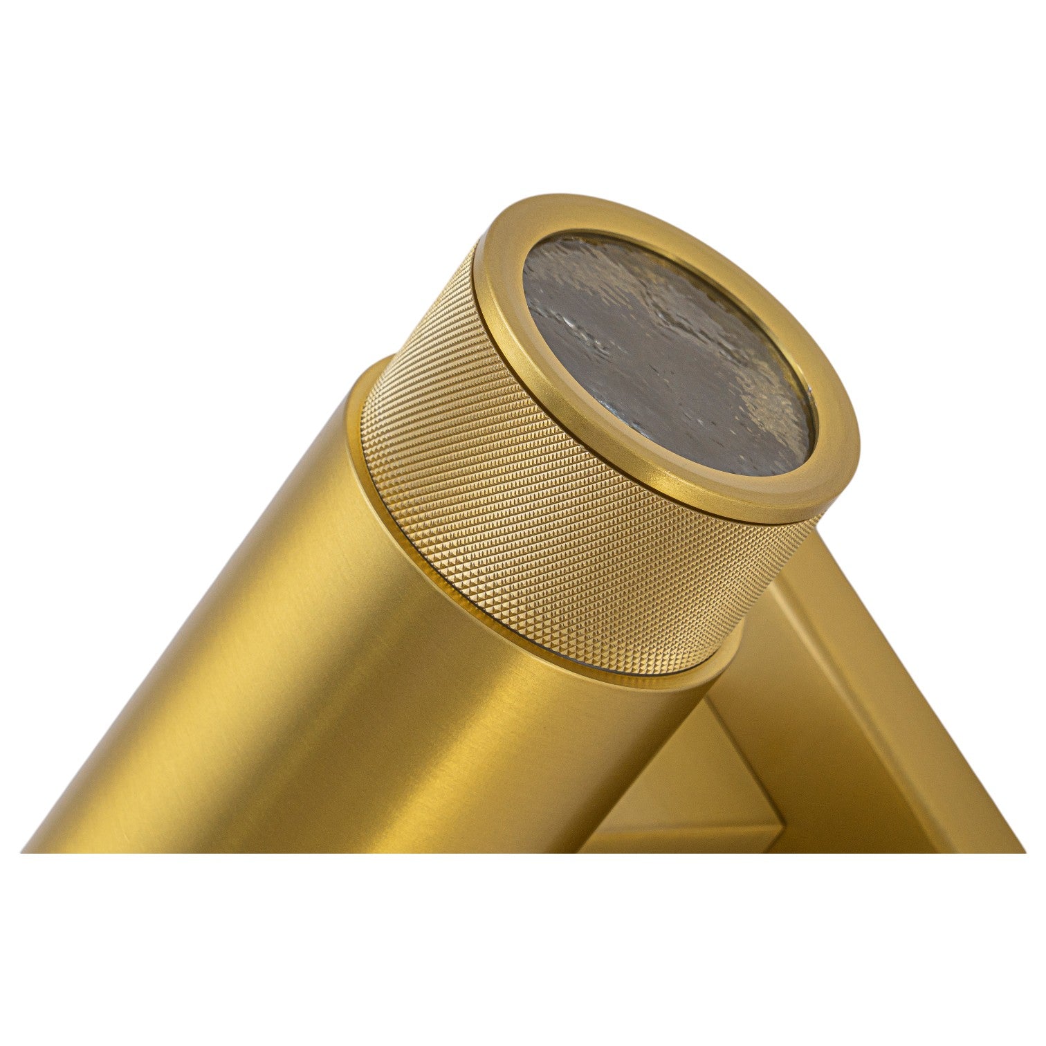 Glowlings 2-Light Modern 9"High Knurled Brass Up & Down Cylinder LED Outdoor Wall Sconce Porch Light