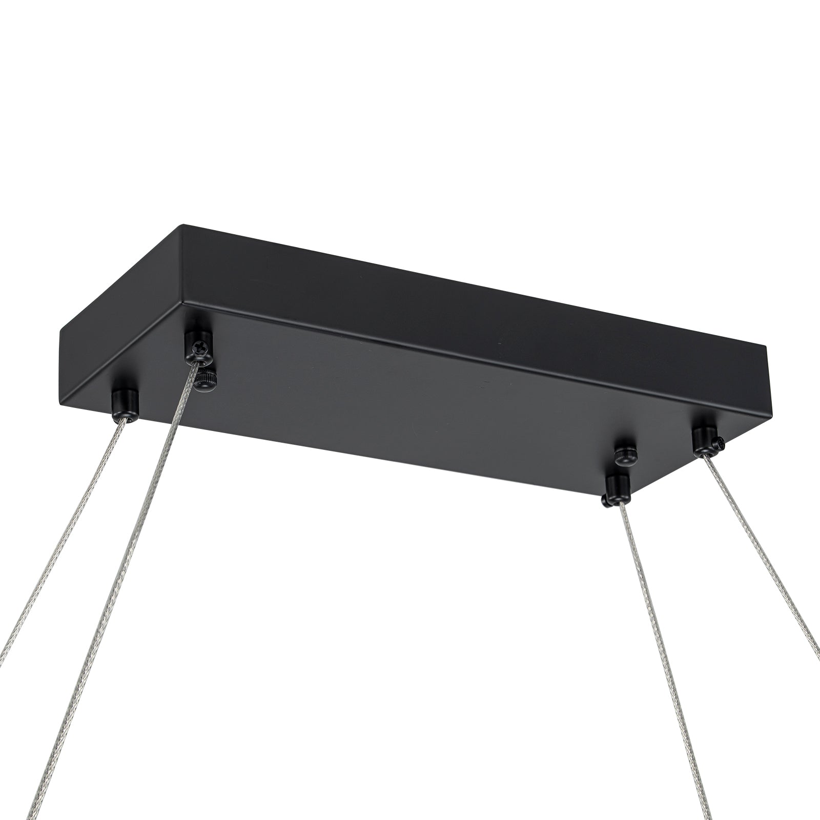 Glowlings 2-Light Modern 48"Wide Large Black 2-Tier Rectangular LED Linear Pendant Light