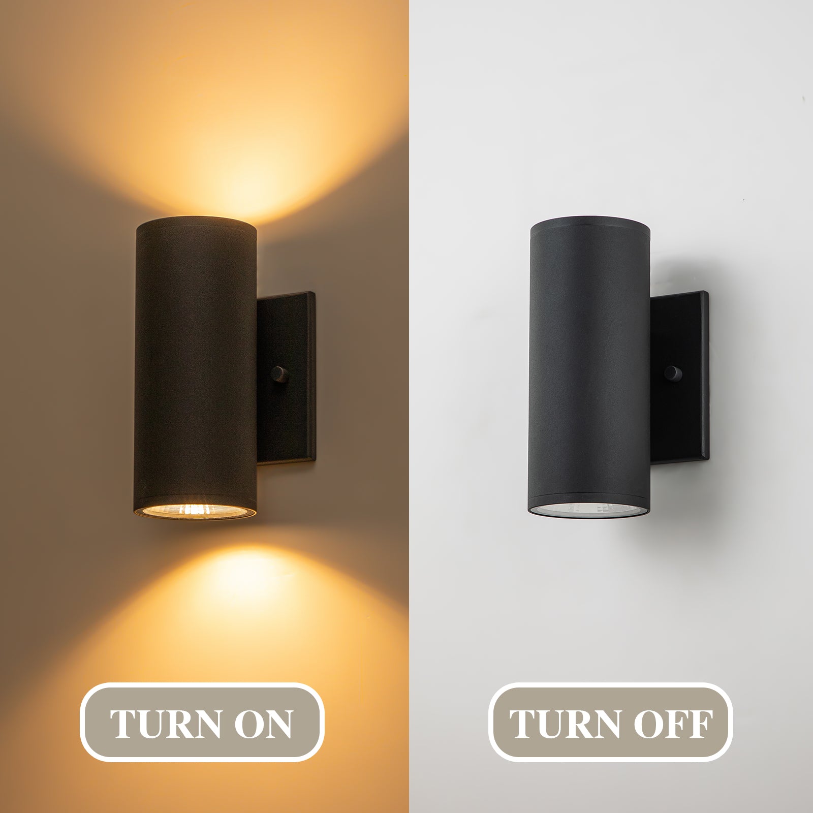 Glowlings 2-Light Modern LED Outdoor Cylinder Armed Wall Sconce