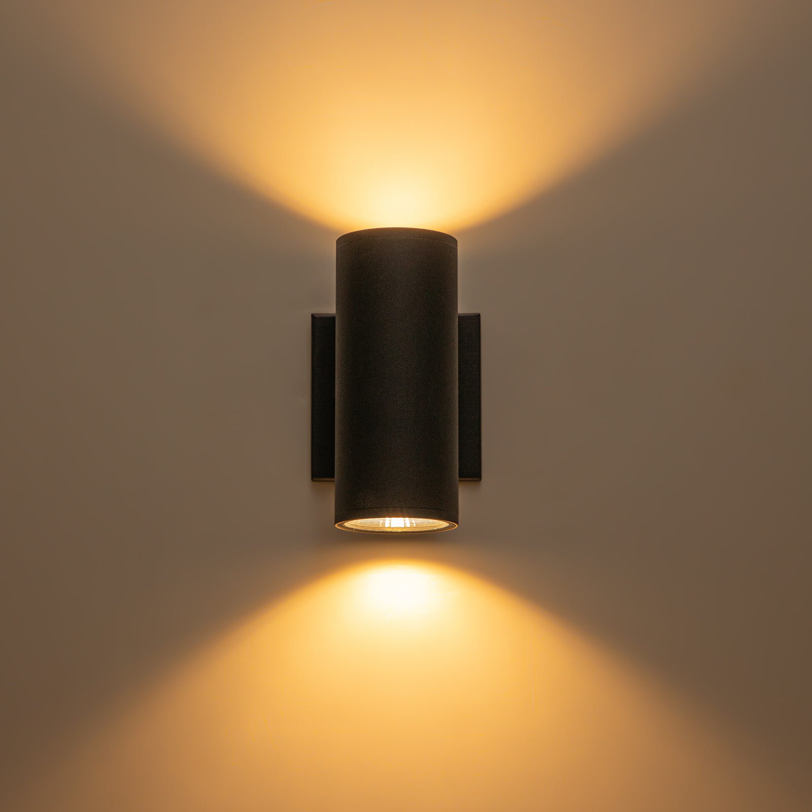 Glowlings 2-Light Modern LED Outdoor Cylinder Armed Wall Sconce