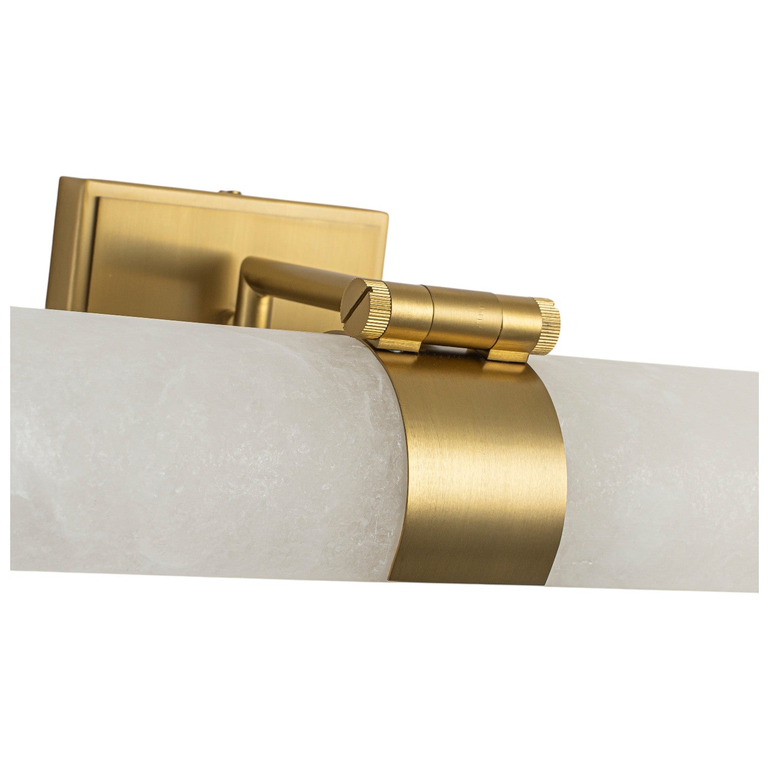 Glowlings 2-Light Modern Luxury Natural Texture Alabaster Wall Sconce Brushed Brass Picture Light with 320° Adjustable Shade
