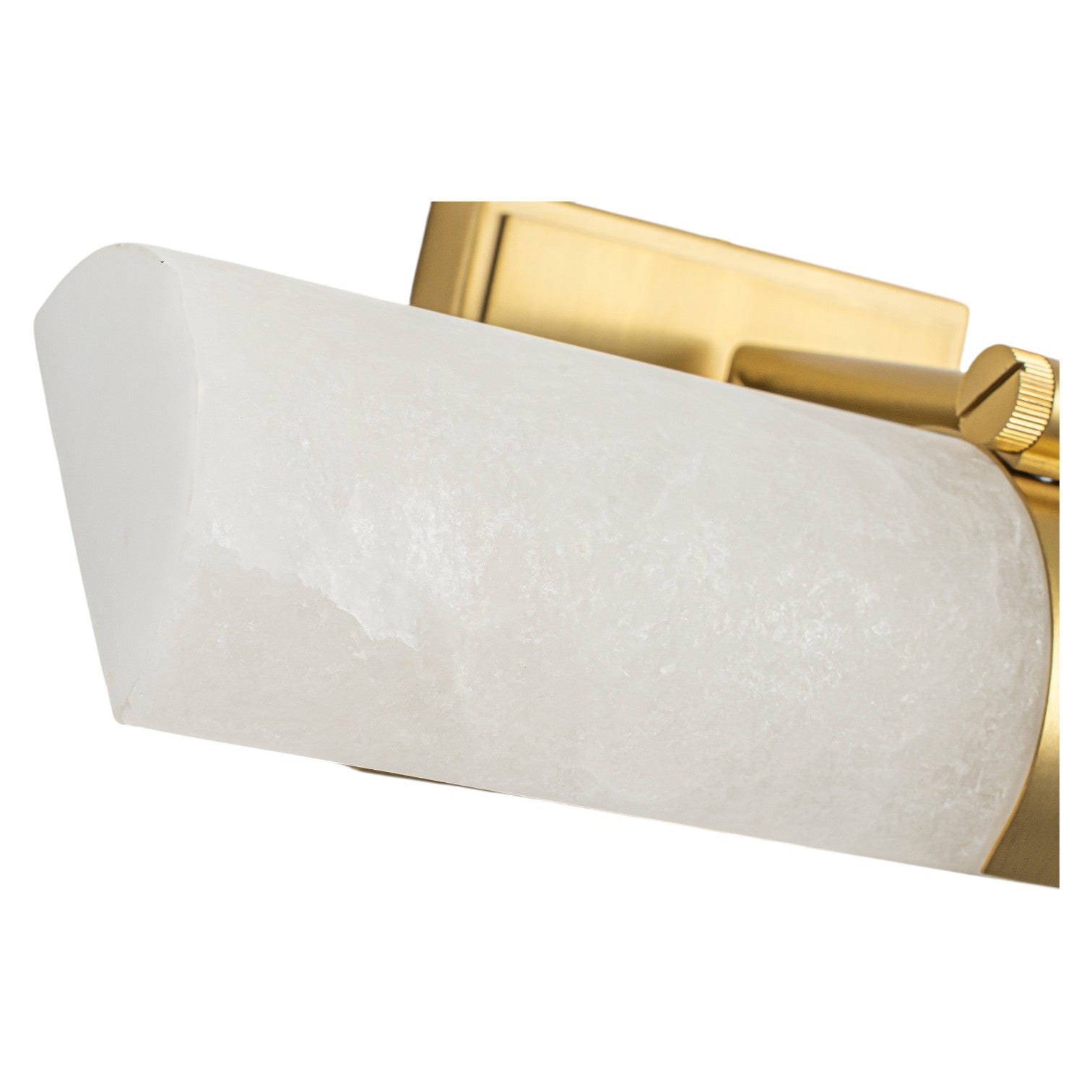 Glowlings 2-Light Modern Luxury Natural Texture Alabaster Wall Sconce Brushed Brass Picture Light with 320° Adjustable Shade