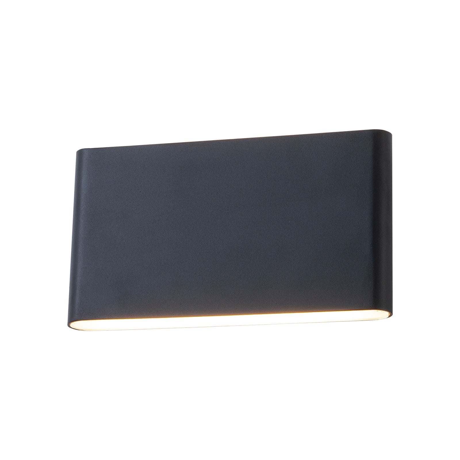 Glowlings 2-Light Modern 5"High Matte Black IP54 Rectangular LED Outdoor Wall Sconce