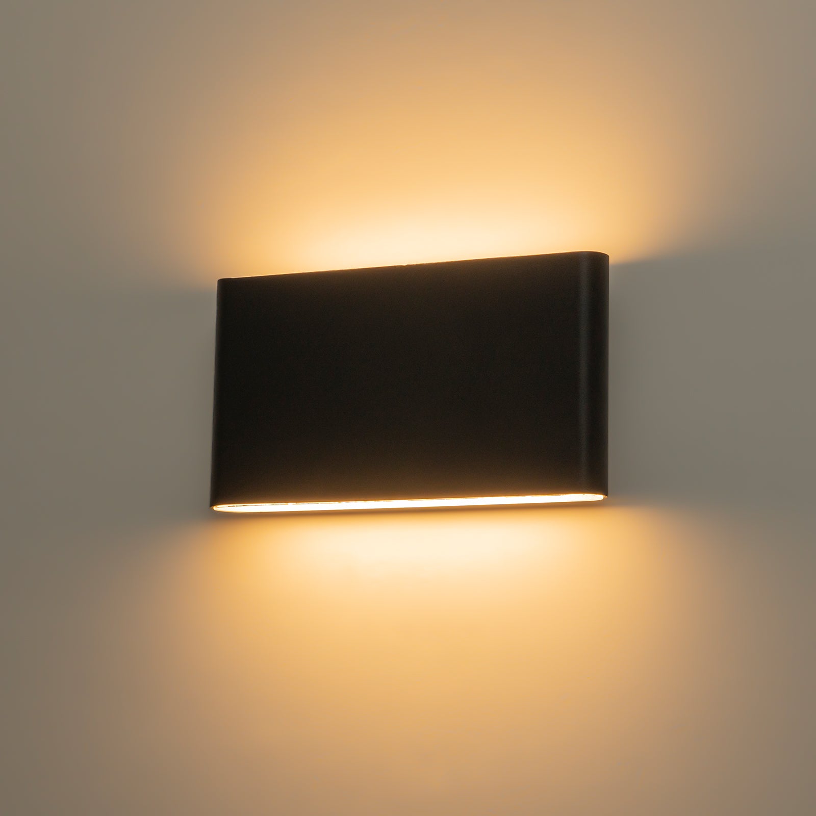Glowlings 2-Light Modern 5"High Matte Black IP54 Rectangular LED Outdoor Wall Sconce