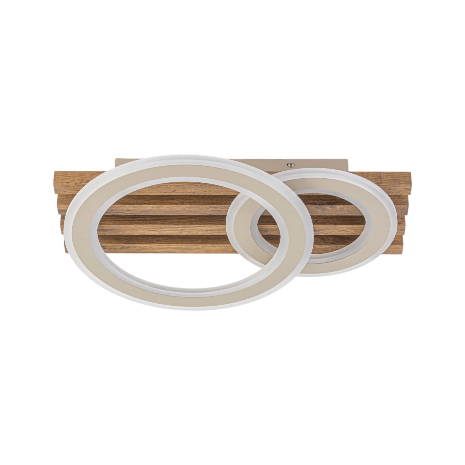 Glowlings 2/3-Light Modern Organic Natural Wood Grain Ring Interlocking Geometric LED Flush Mount Ceiling Light