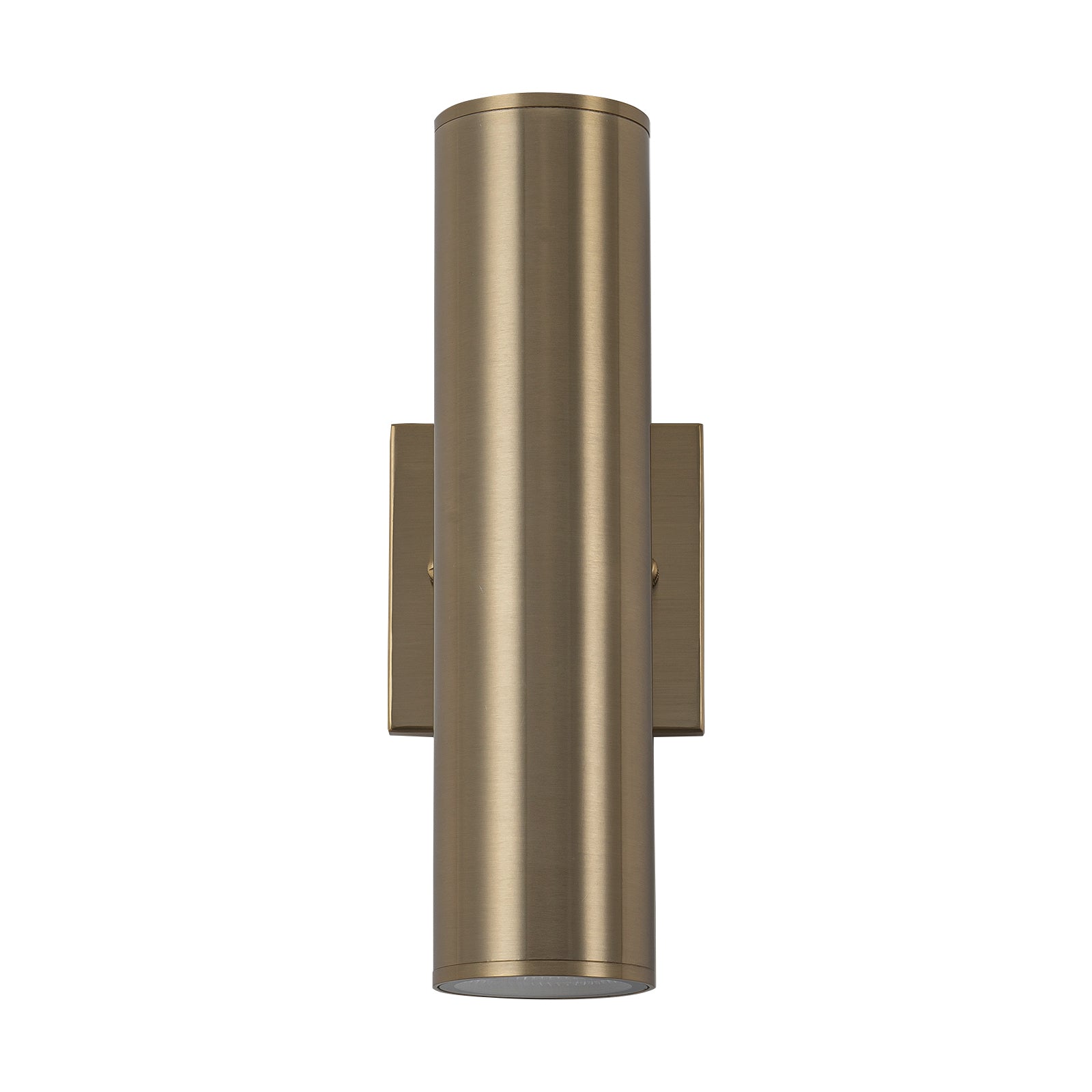 Glowlings 2-Light Modern 12"High IP54 Polished Copper LED Cylinder Armed Outdoor Wall Sconce