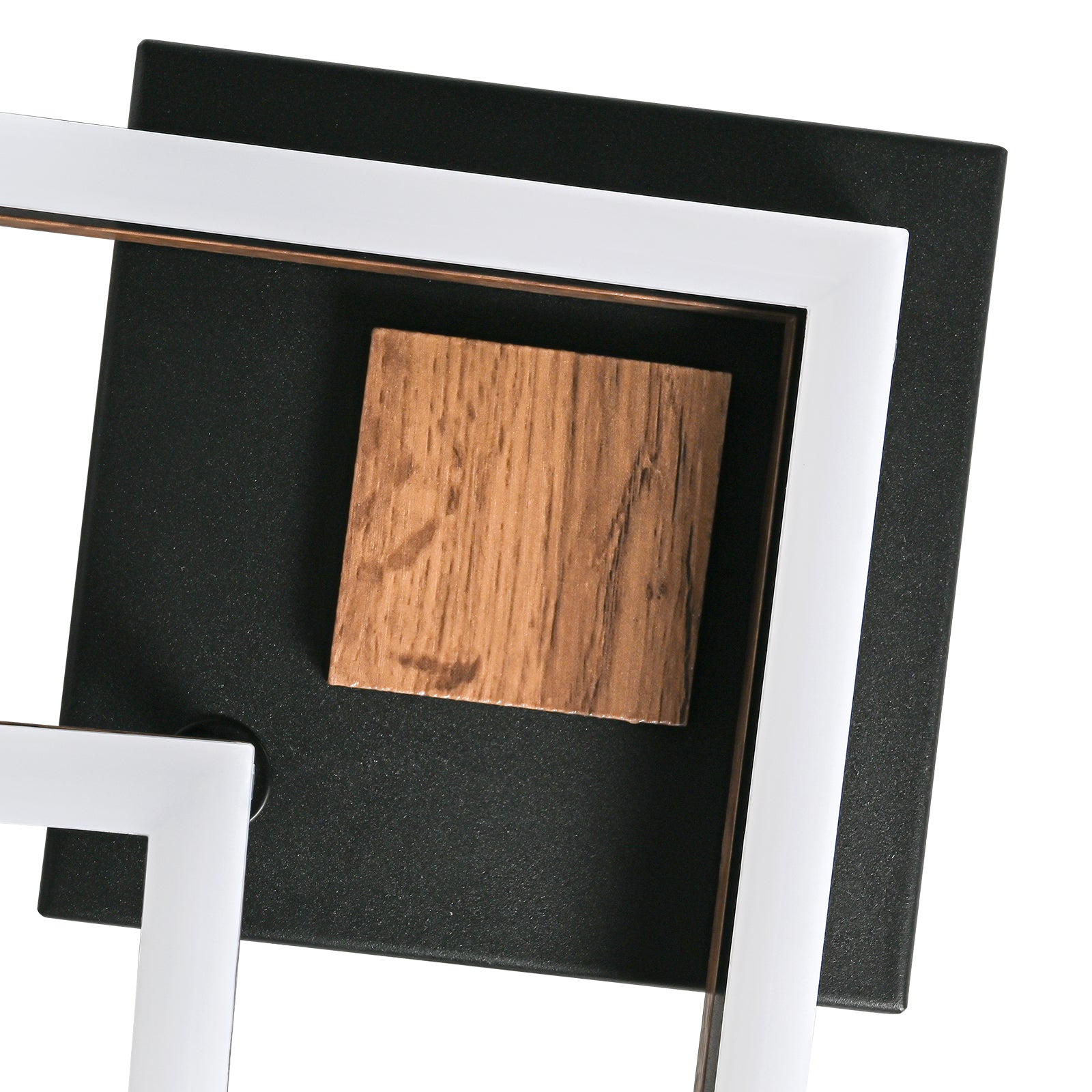 Glowlings 2-Light Modern Square Rotated 360° Integrated LED Wood Flush Mount Ceiling Light