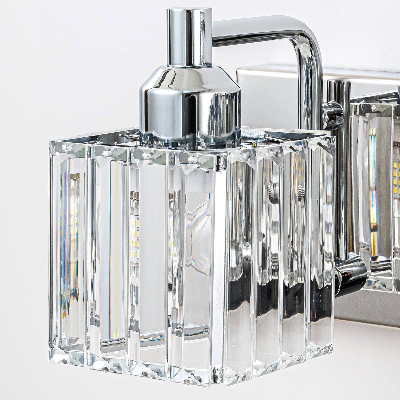 Glowlings 2/3/4/5-Light Modern Sqaure Crystal Bath Vanity Wall Sconce Bathroom Lighting Source