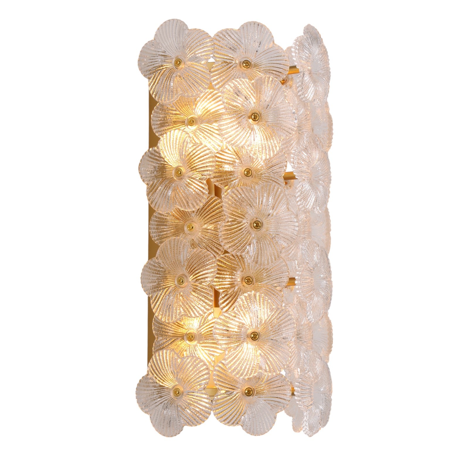 Glowlings 2-Light Vintage Brass Floral Glass Wall Sconce