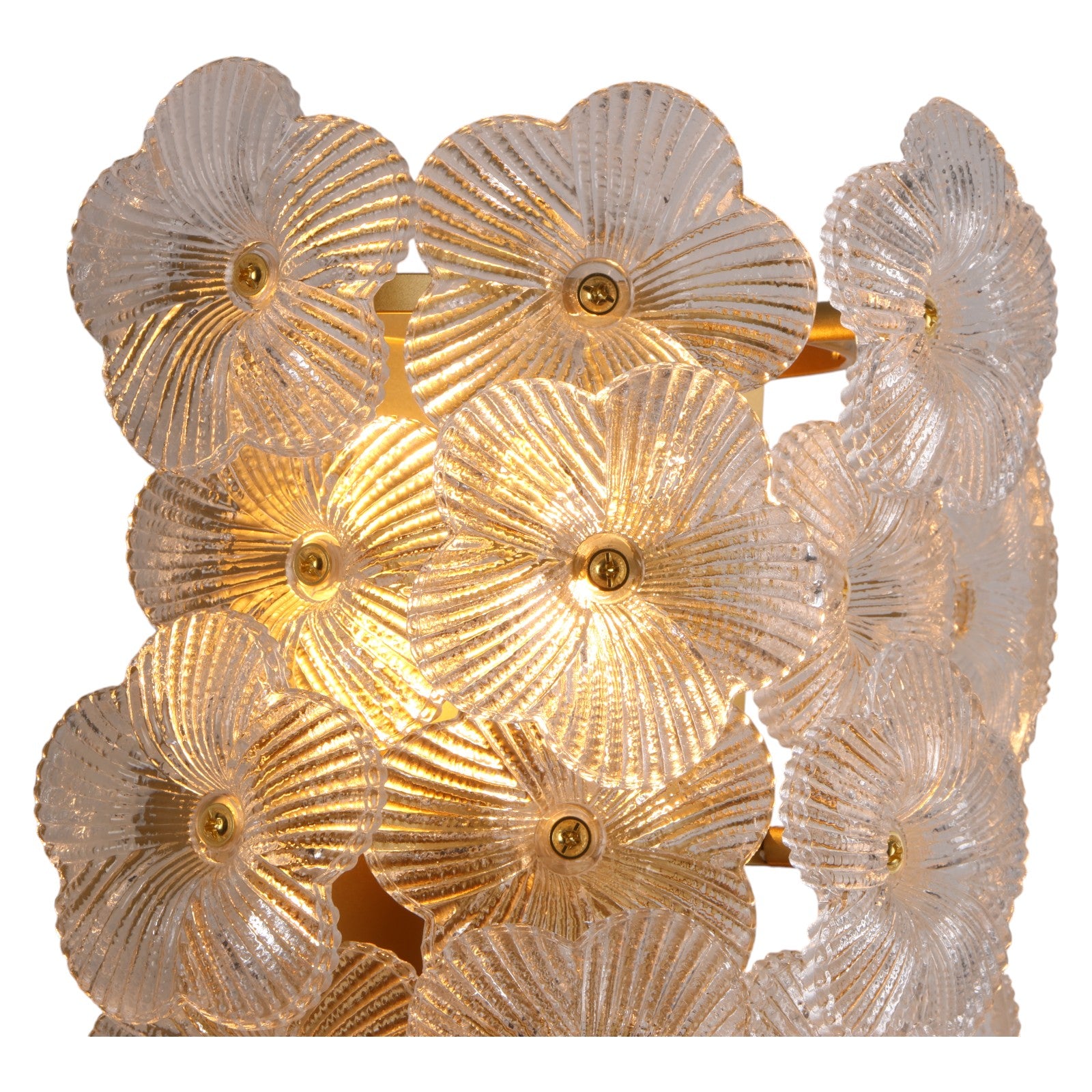 Glowlings 2-Light Vintage Brass Floral Glass Wall Sconce
