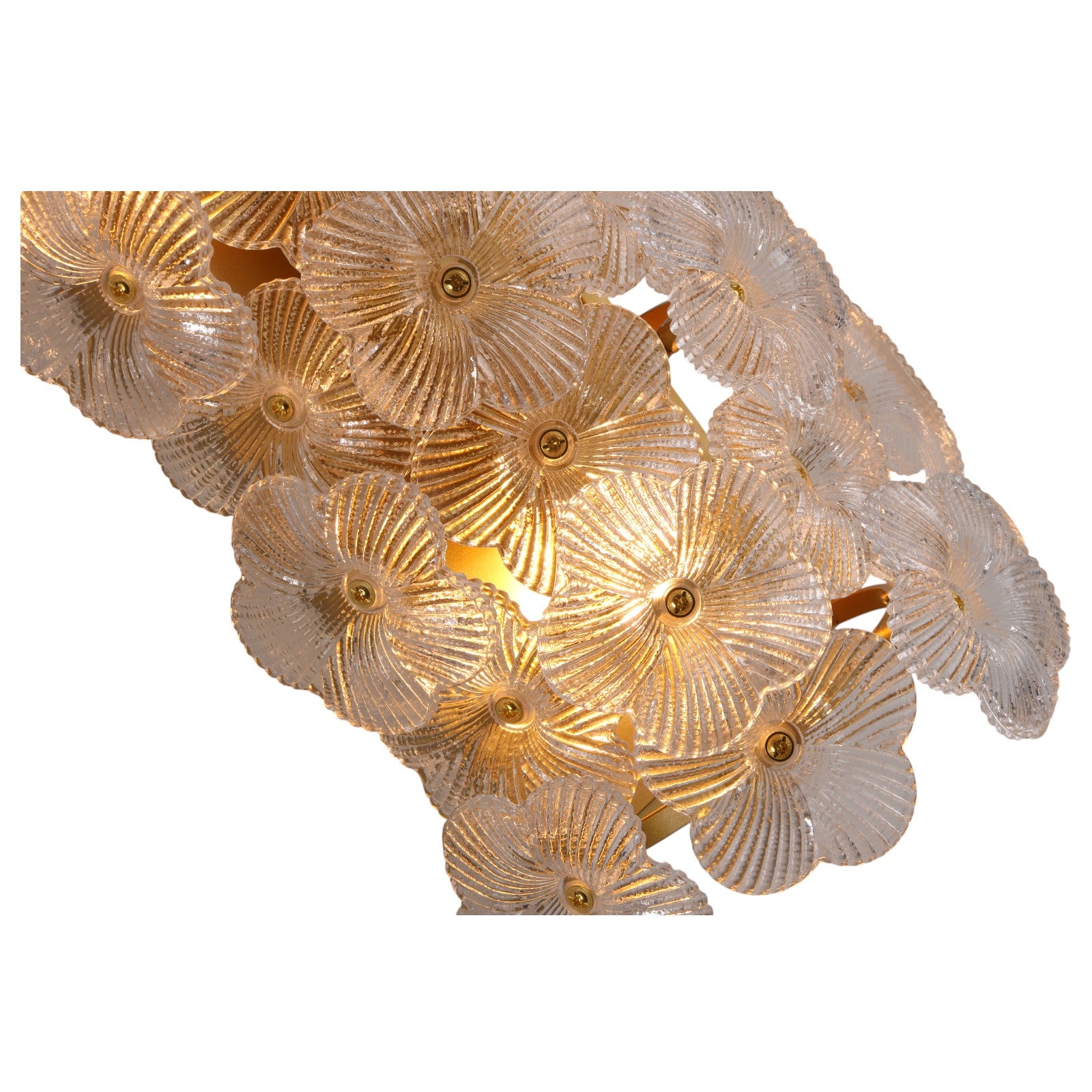 Glowlings 2-Light Vintage Brass Floral Glass Wall Sconce