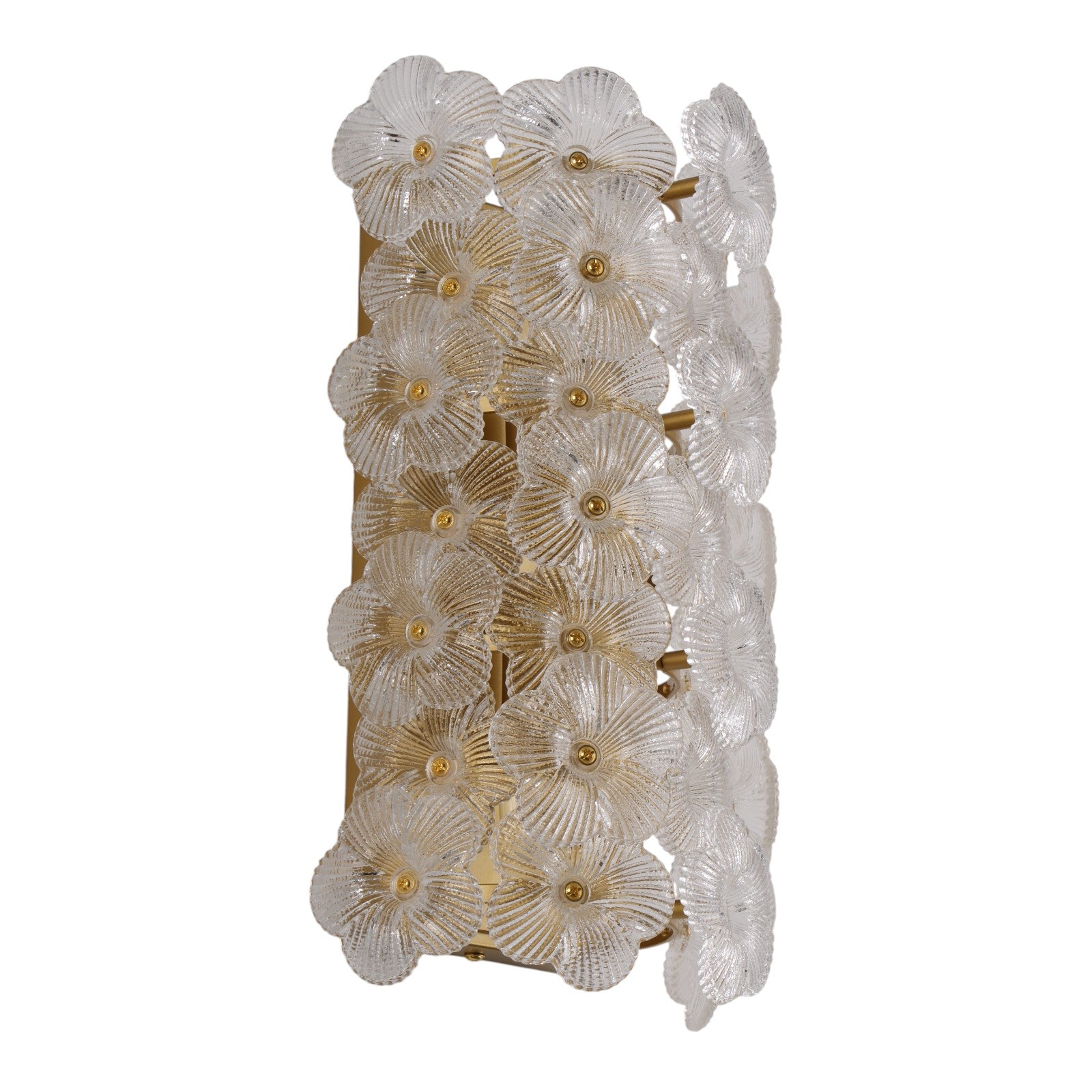 Glowlings 2-Light Vintage Brass Floral Glass Wall Sconce