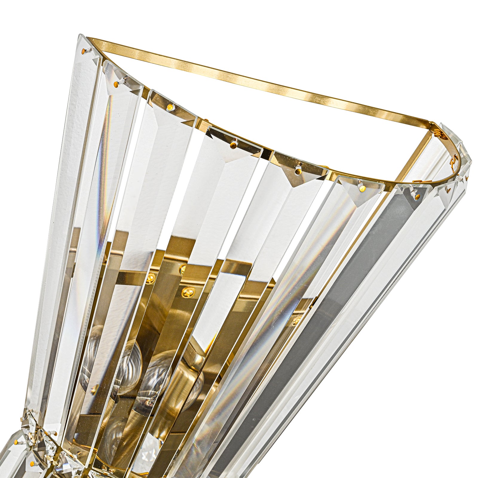 Glowlings 2-Light Vintage 16"High Brass Hourglass Crystal Wall Sconce