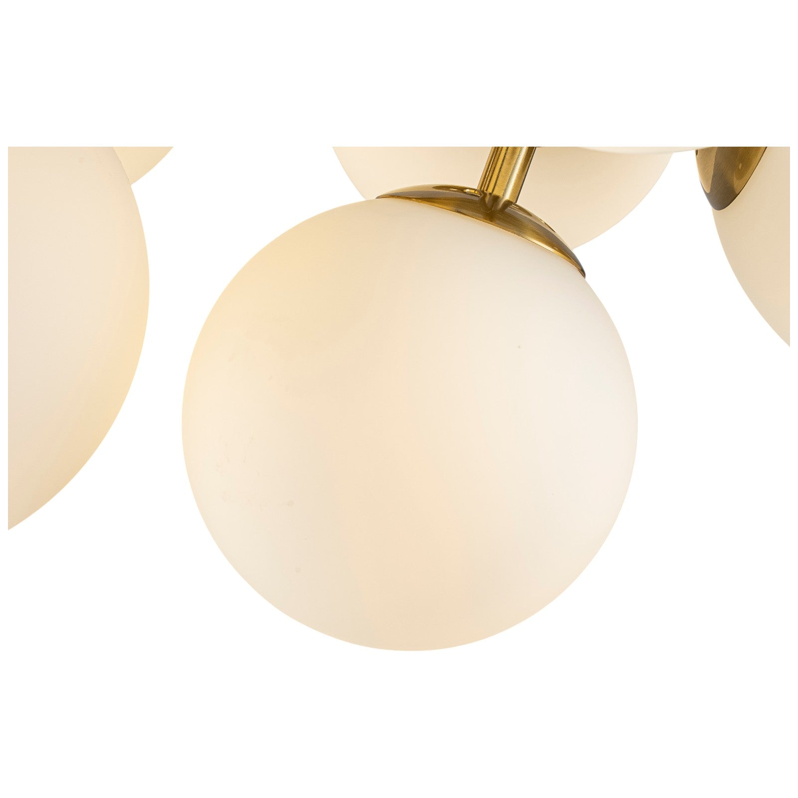 Glowlings 31-Light Modern Large Brass Linear Globe Bubbles Opal Glass Chandelier Kitchen Island Light