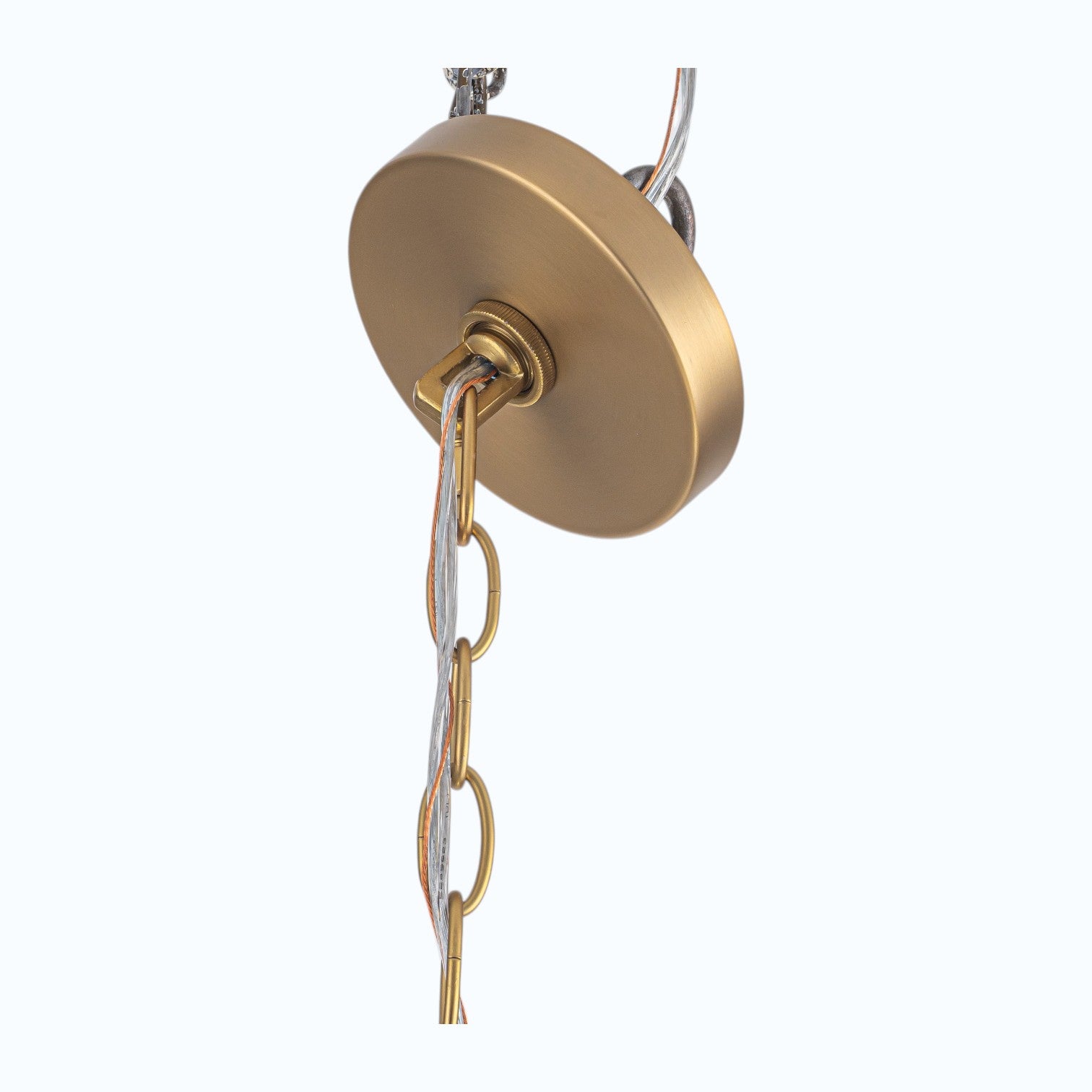 Glowlings 3-Light Classic Brushed Gold Chain Clear Tapered Glass Drum Chandelier