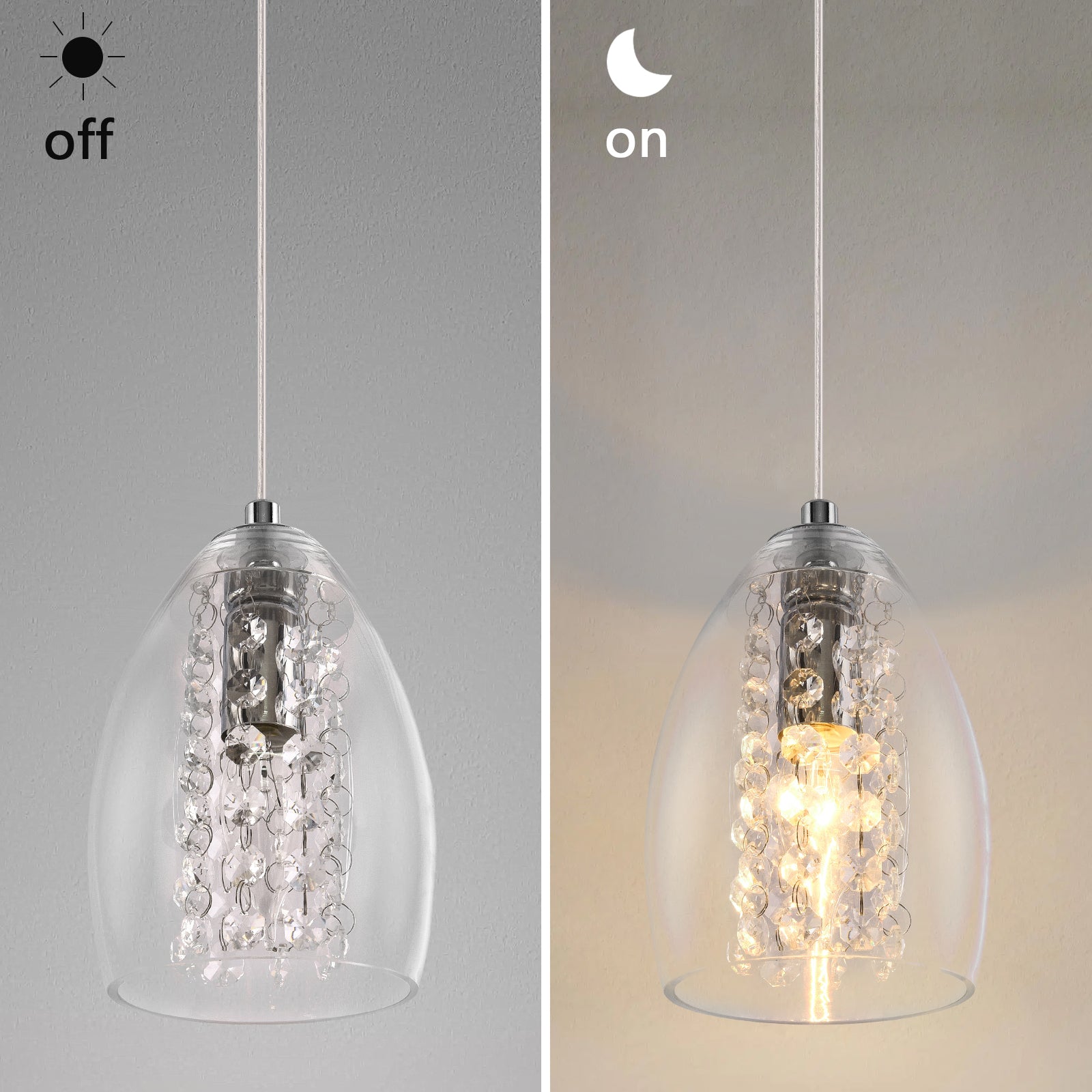 Crystal glass deals pendant light