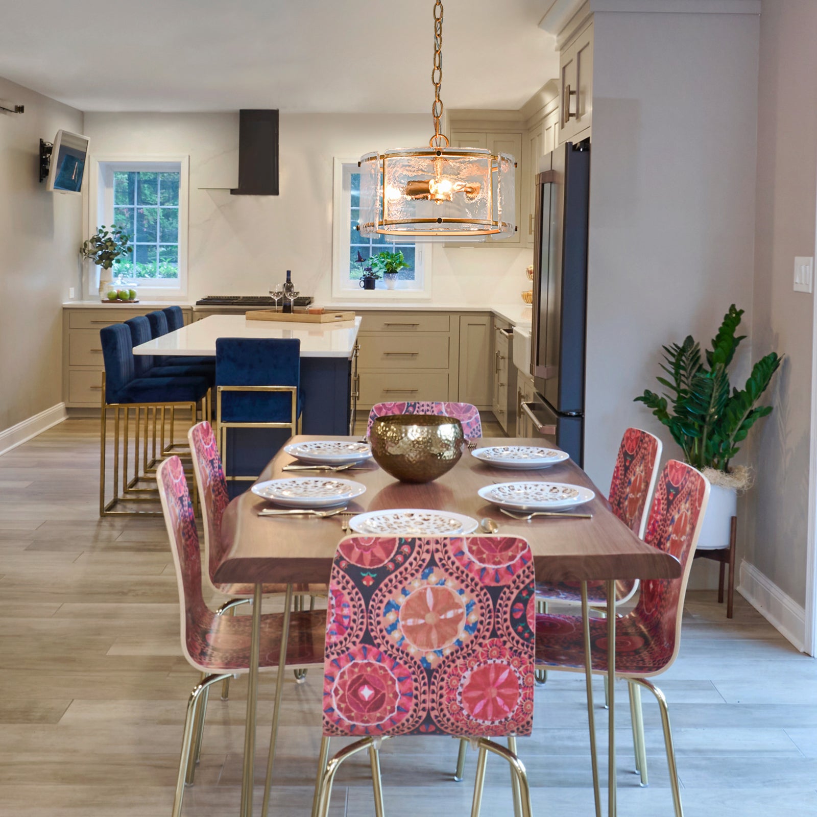 Glowlings 3-Light Modern 12"Wide Small Textured Water Ripple Clear Glass Chandelier