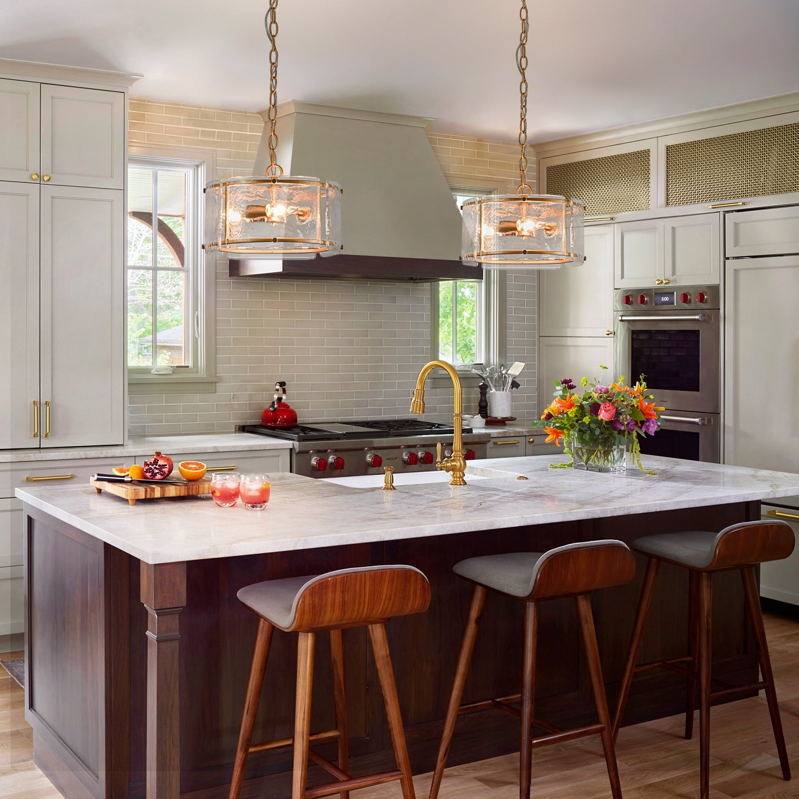 Glowlings 3-Light Modern 12"Wide Small Textured Water Ripple Clear Glass Chandelier