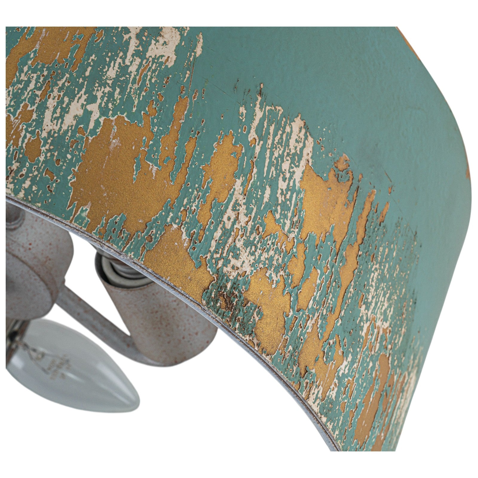 Glowlings 3-Light Industrial 15"Wide Black/Blue Antique Gold Distressing Drum Semi-Flush Mount