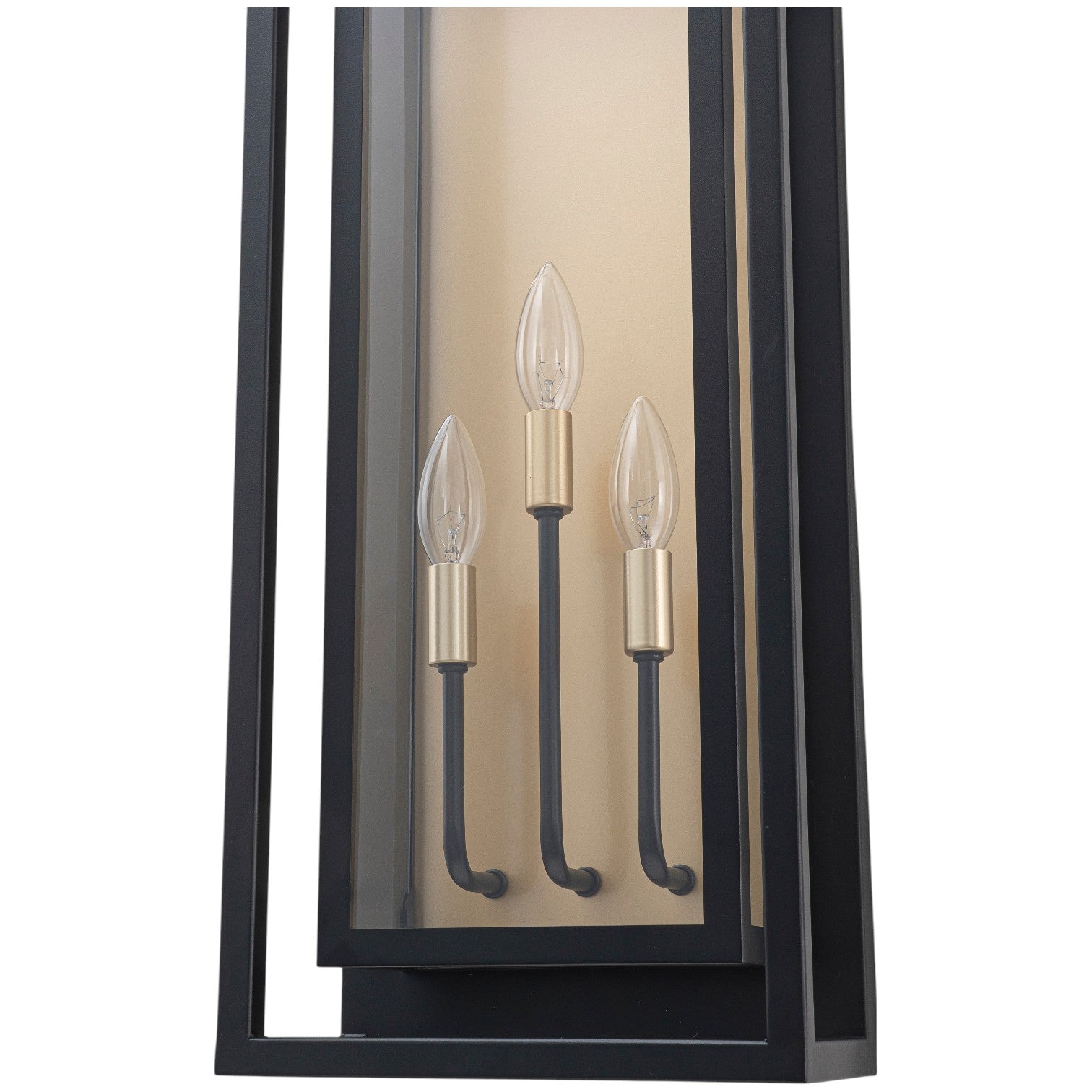 Glowlings 3-Light Industrial 25"High IP23 Candle Wall Lantern with Clear Glass Outdoor Wall Sconce